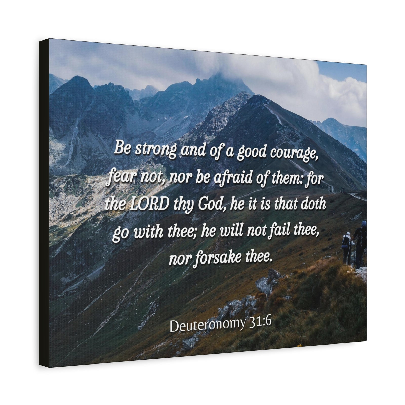 Scripture Canvas Good Courage Deuteronomy 31:6 Christian Wall Art Bible Verse Print Ready to Hang-Express Your Love Gifts