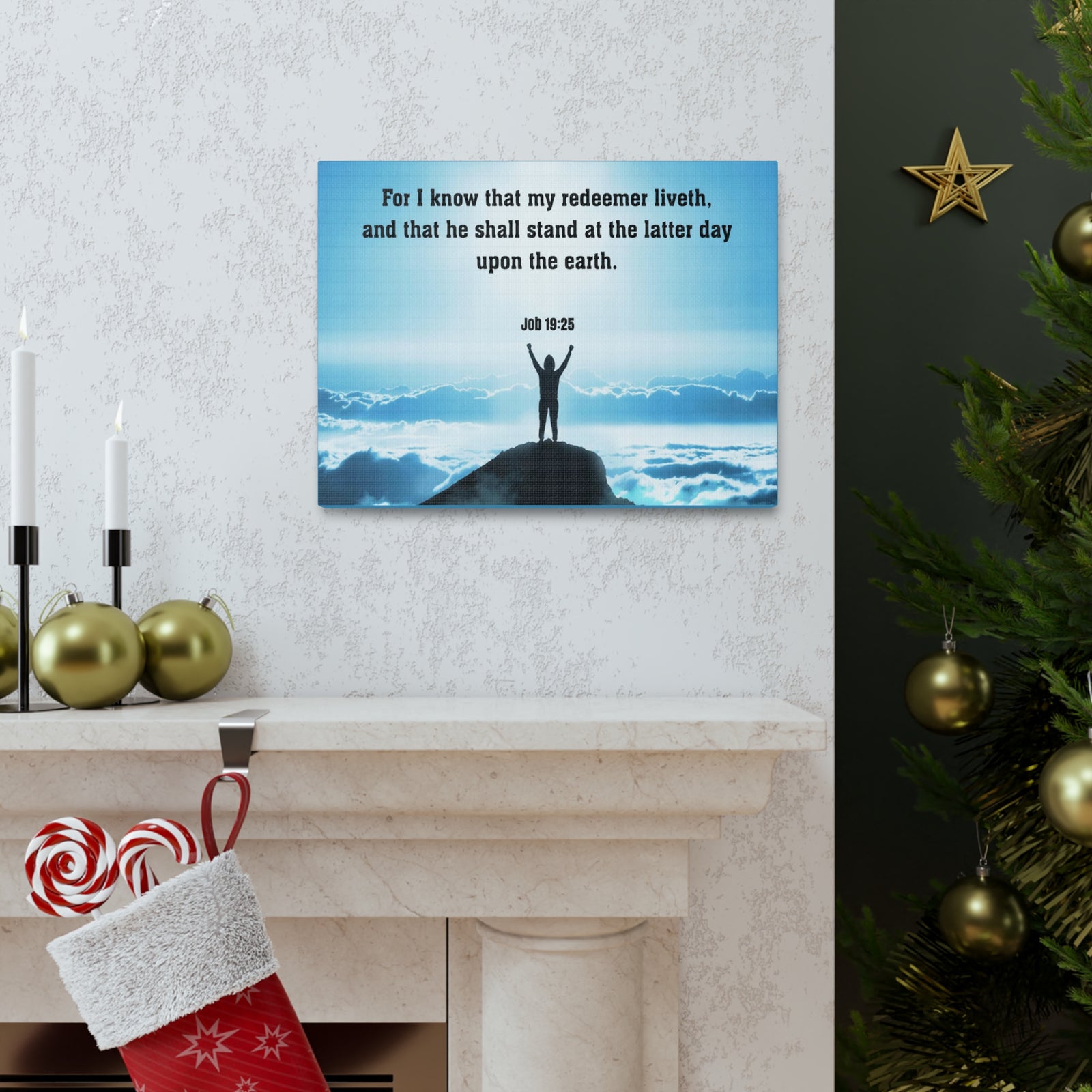 Scripture Walls For I Know Job 19:25 Christian Wall Art Print Ready to Hang Unframed-Express Your Love Gifts