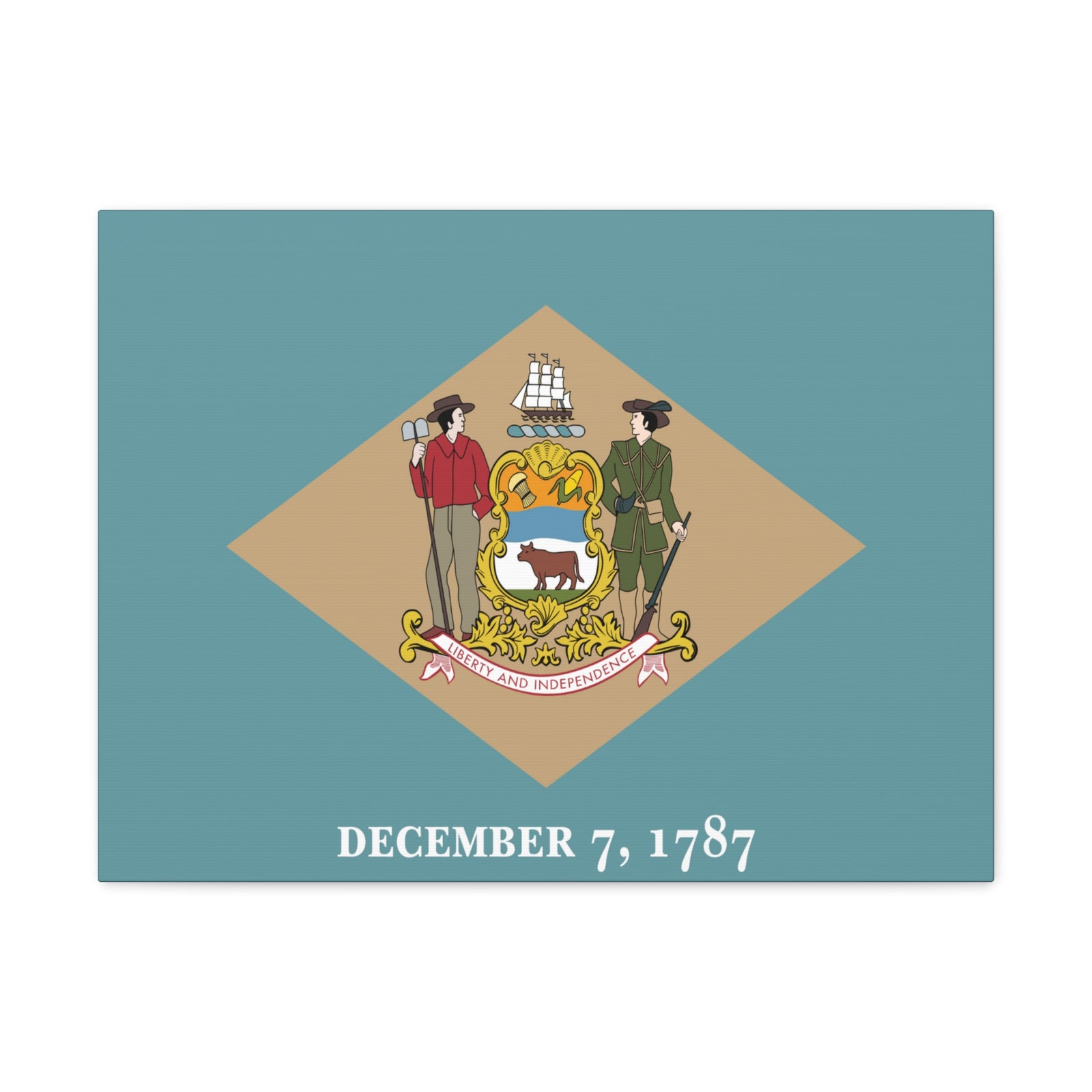Delaware State Flag Canvas Vibrant Wall Art Unframed Home Decor-Express Your Love Gifts