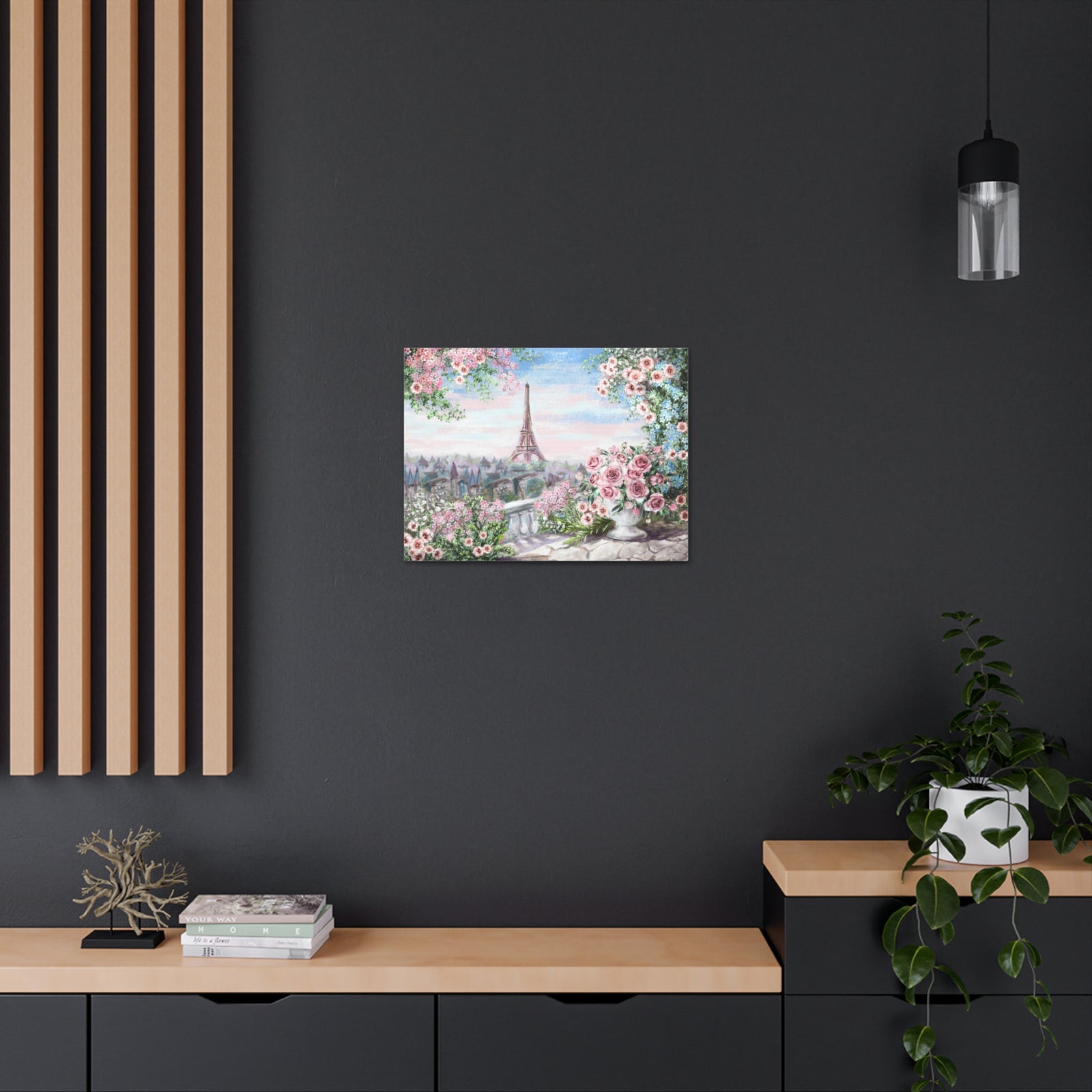 Paris Roses Pink Eiffel Tower France Canvas Artwork High-Quality Breathtaking French City for Home Decor Ready to Hang-Express Your Love Gifts