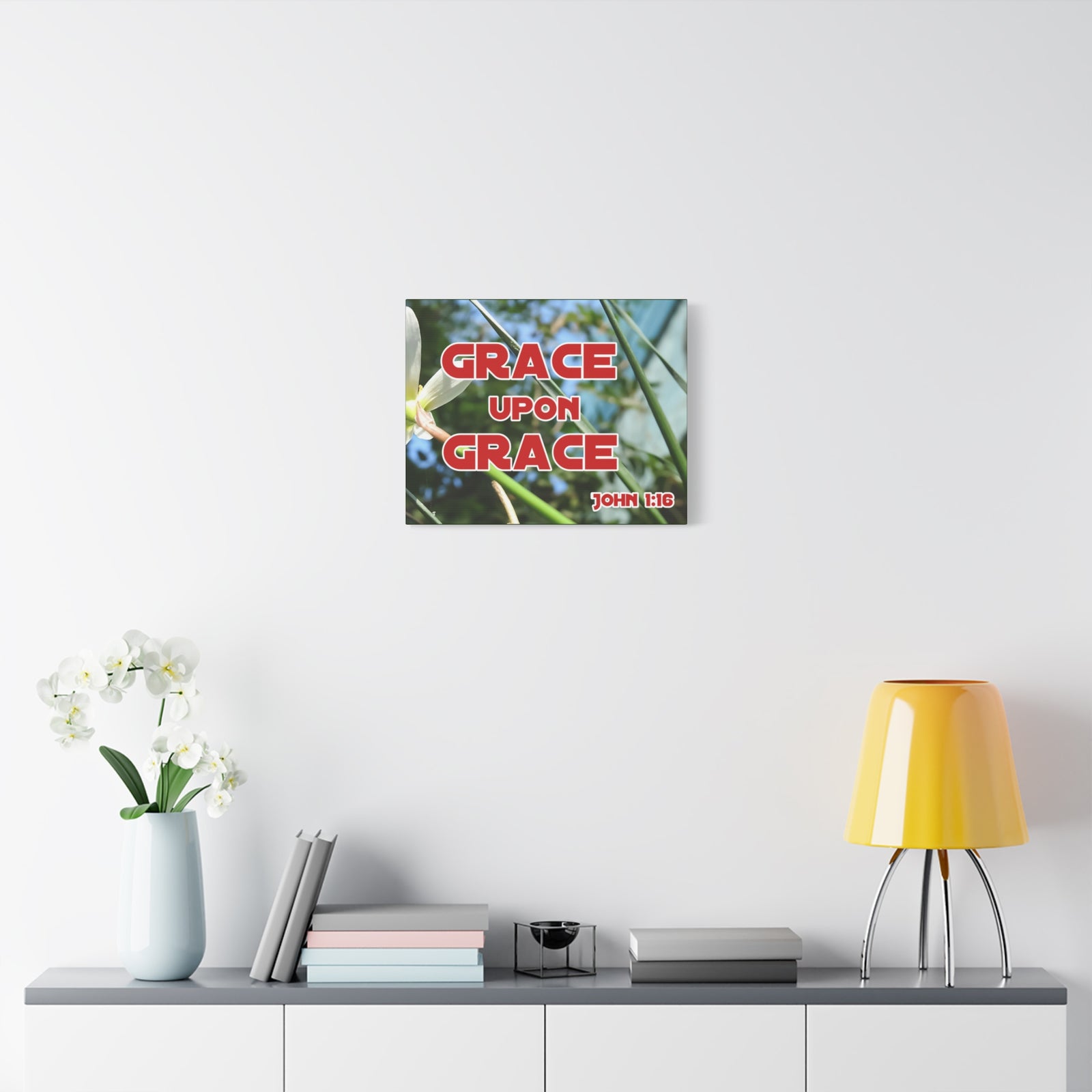 Scripture Walls Grace Upon Grace John 1:16 Bible Verse Canvas Christian Wall Art Ready to Hang-Express Your Love Gifts