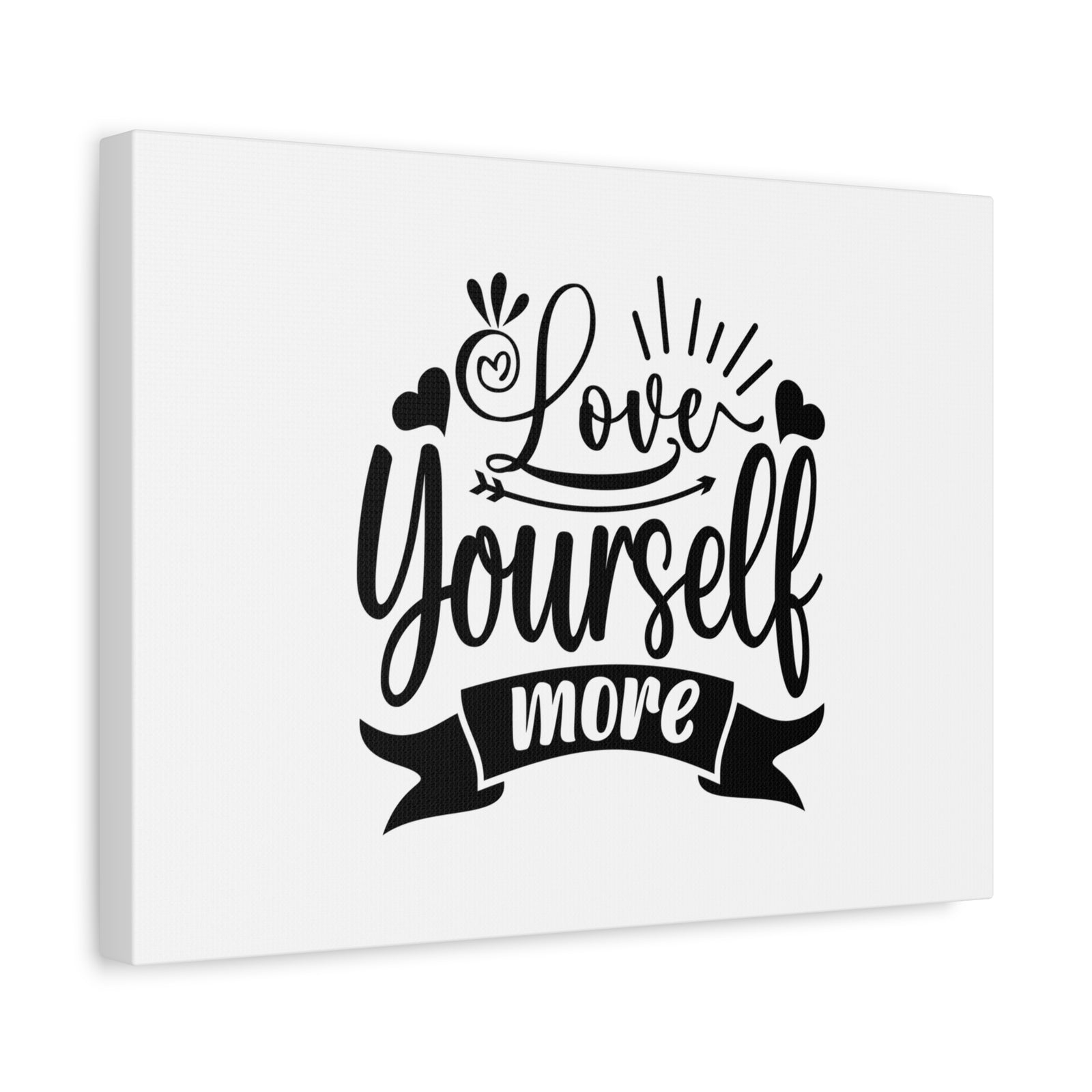 Inspirational Quote Canvas Love Yourself More Wall Art Motivational Motto Inspiring Prints Artwork Decor Ready to Hang-Express Your Love Gifts