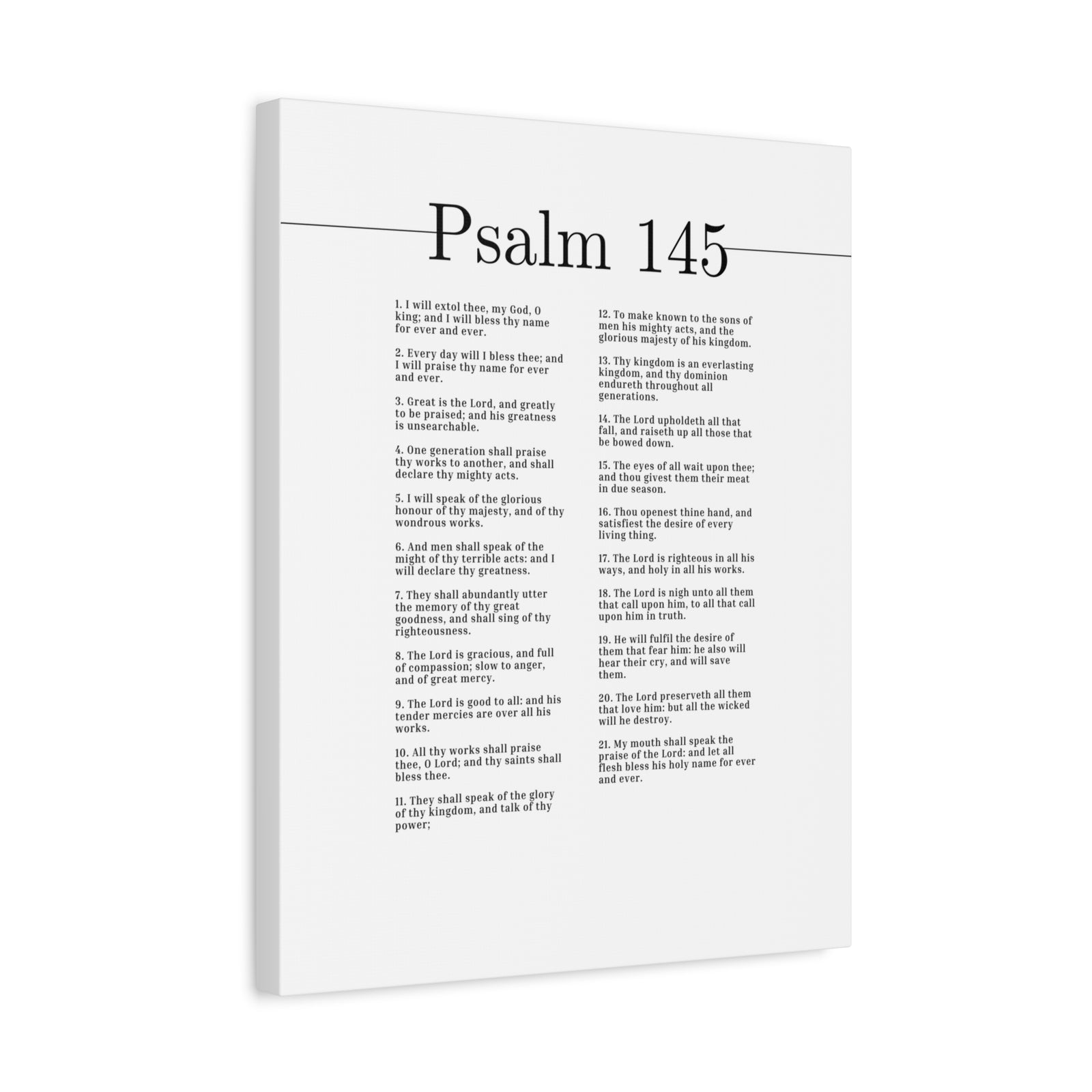 Scripture Canvas My God, O King Psalm 145 Christian Wall Art Bible Verse Print Ready to Hang-Express Your Love Gifts