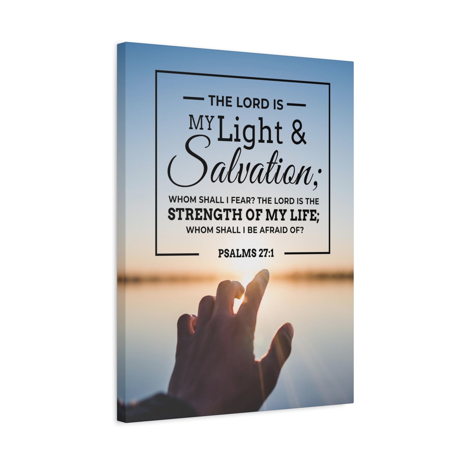 Bible Verse Canvas Light and Salvation Psalms 27:1 Christian Home Decor Scripture Art-Express Your Love Gifts