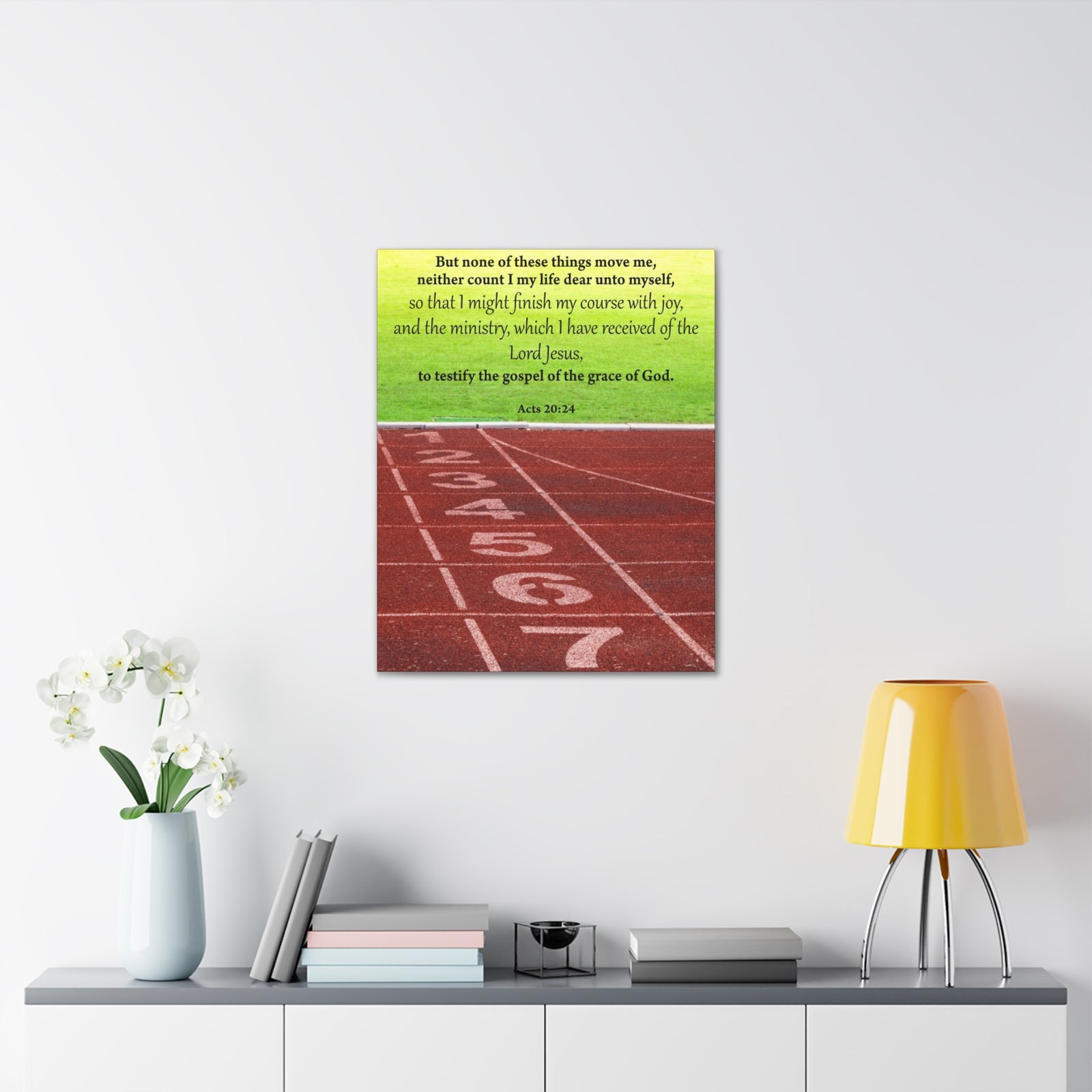 Bible Verse Canvas Testify the Gospel Acts 20:24 Christian Home Decor Scripture Art-Express Your Love Gifts