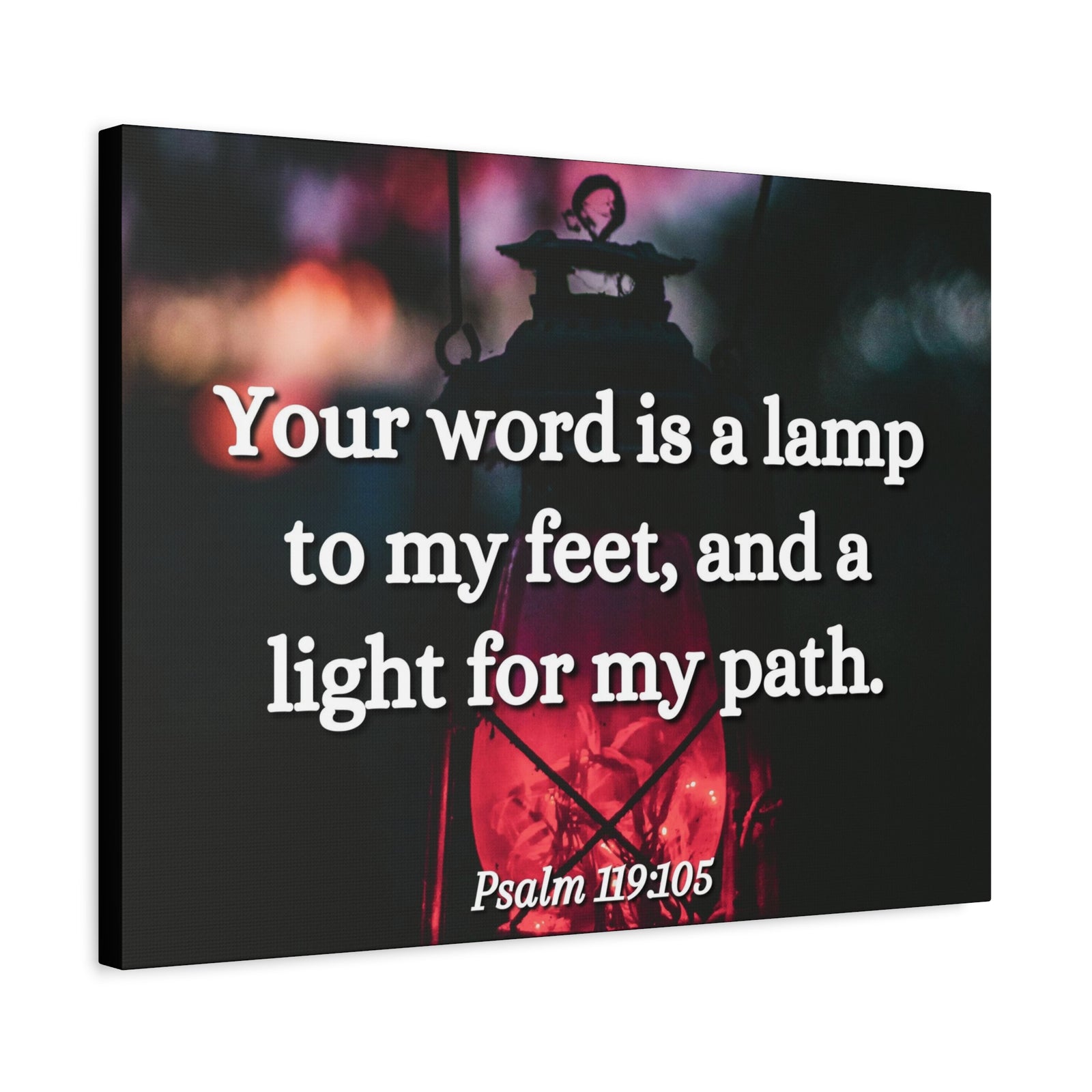 Scripture Canvas Your Words Is Lamp Psalm 119:105 Christian Wall Art Bible Verse Print Ready to Hang-Express Your Love Gifts