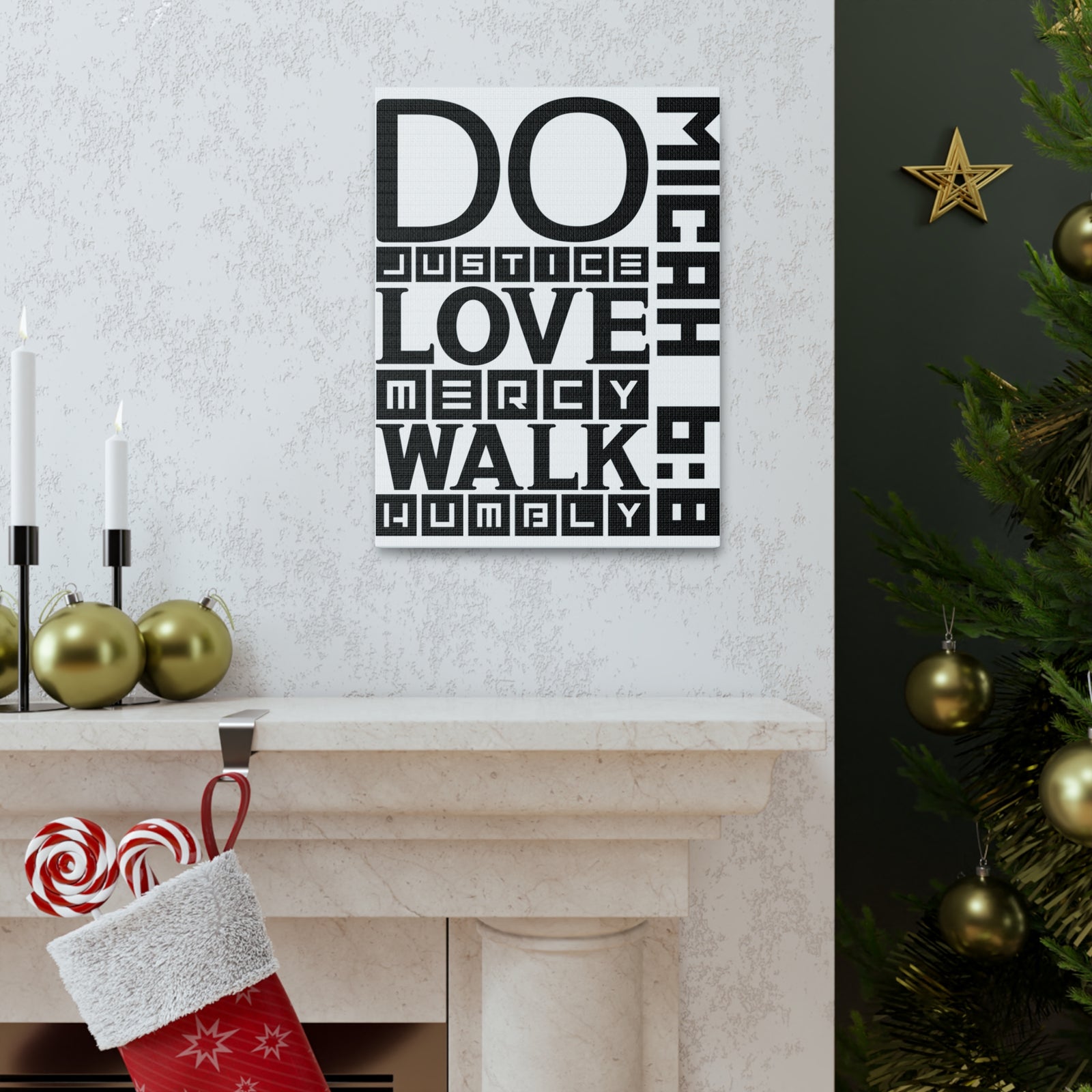 Scripture Walls Micah 6:8 DO Justice Bible Verse Canvas Christian Wall Art Ready to Hang Unframed-Express Your Love Gifts