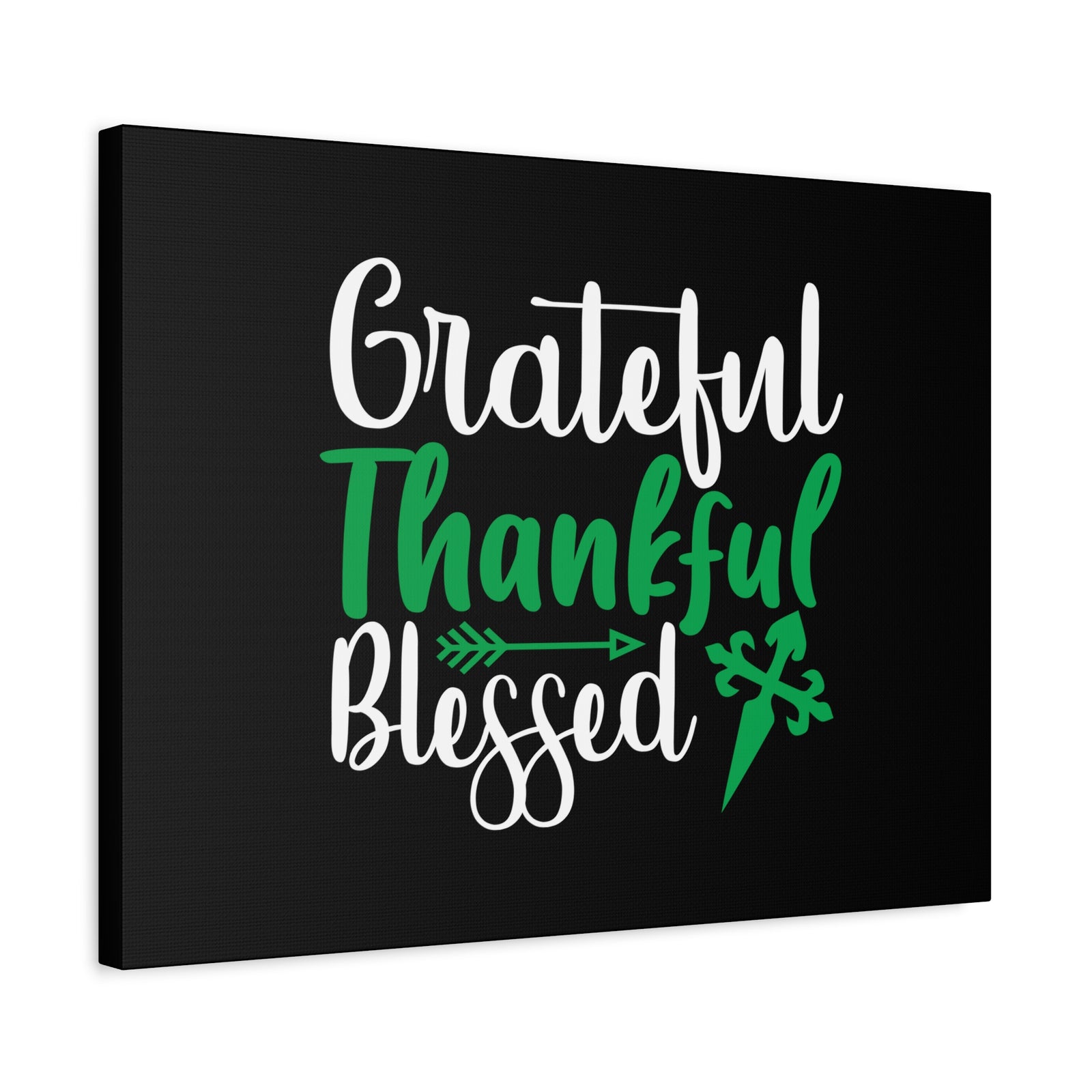 Scripture Canvas Grateful, Thankful, Blessed Psalm 106:1 Christian Wall Art Bible Verse Print Ready to Hang-Express Your Love Gifts