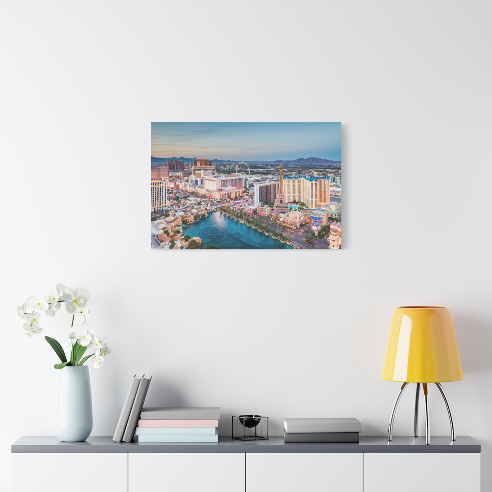 Las Vegas Daytime Skyline Canvas Artwork High-Quality Breathtaking Stunning Cityscape for Home Decor Ready to Hang-Express Your Love Gifts