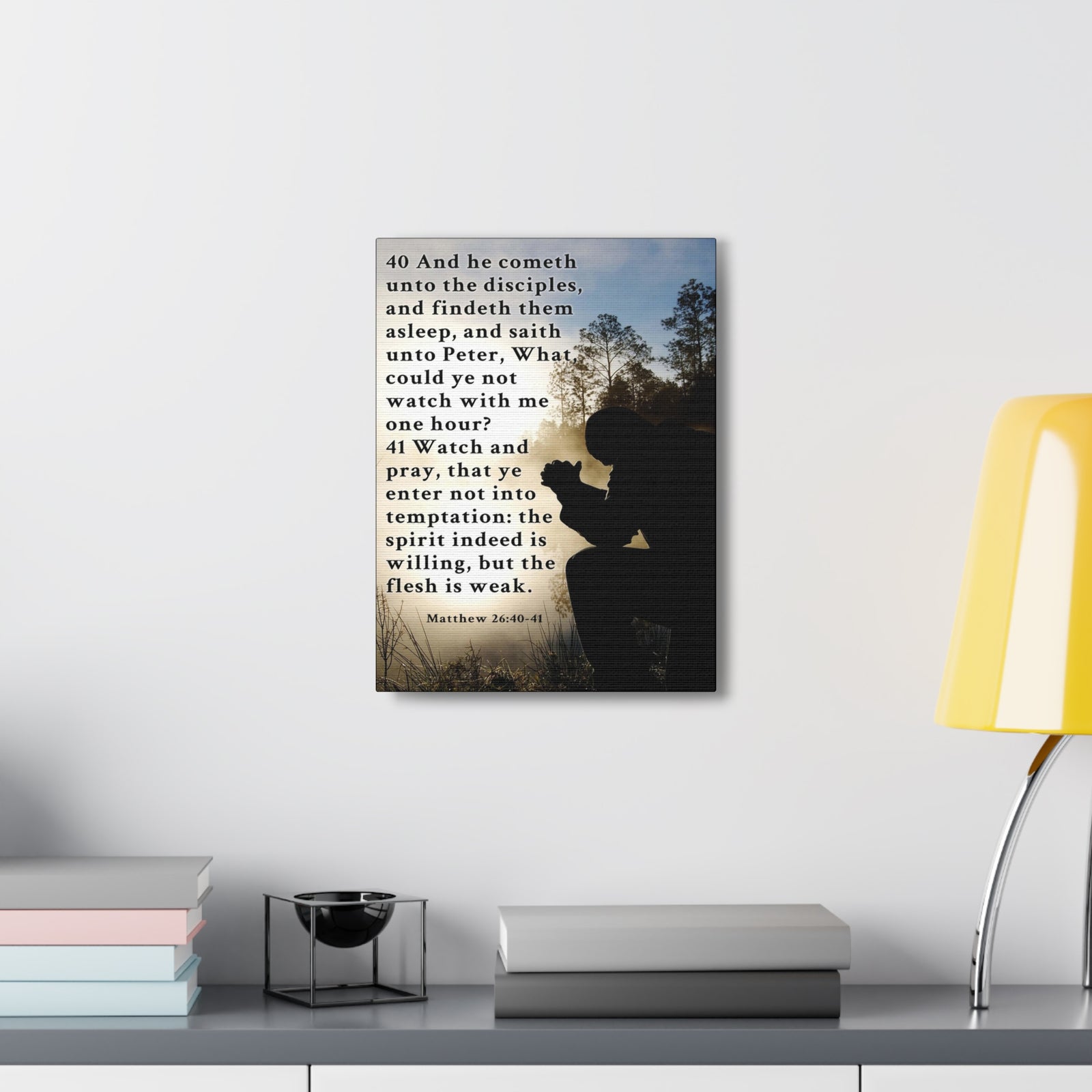 Scripture Walls Matthew 26:38-46 Bible Verse Canvas Christian Wall Art Ready to Hang Unframed-Express Your Love Gifts