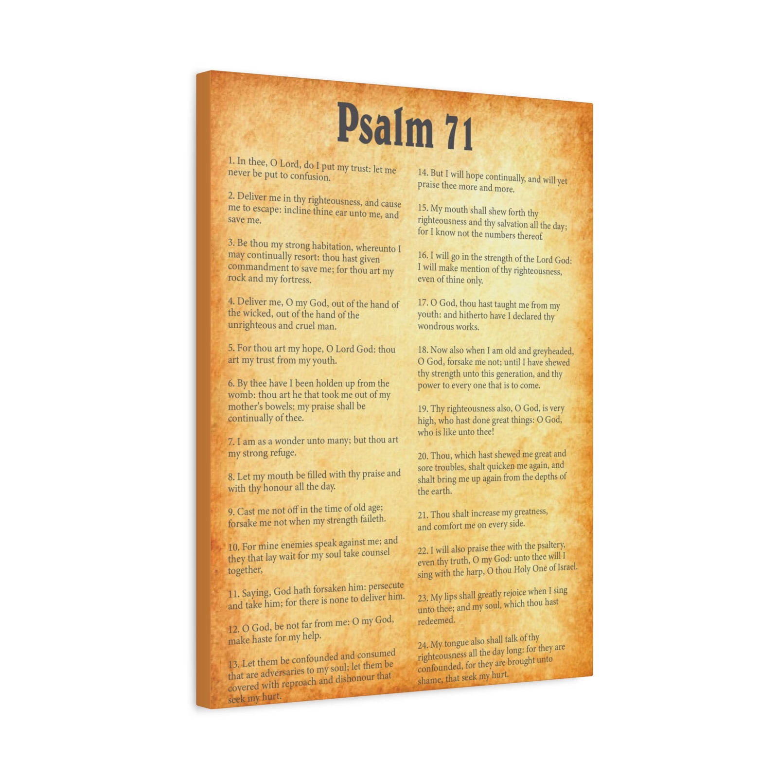 Scripture Walls Psalm 71 Gold Bible Chapter Canvas Christian Wall Art Ready to Hang-Express Your Love Gifts