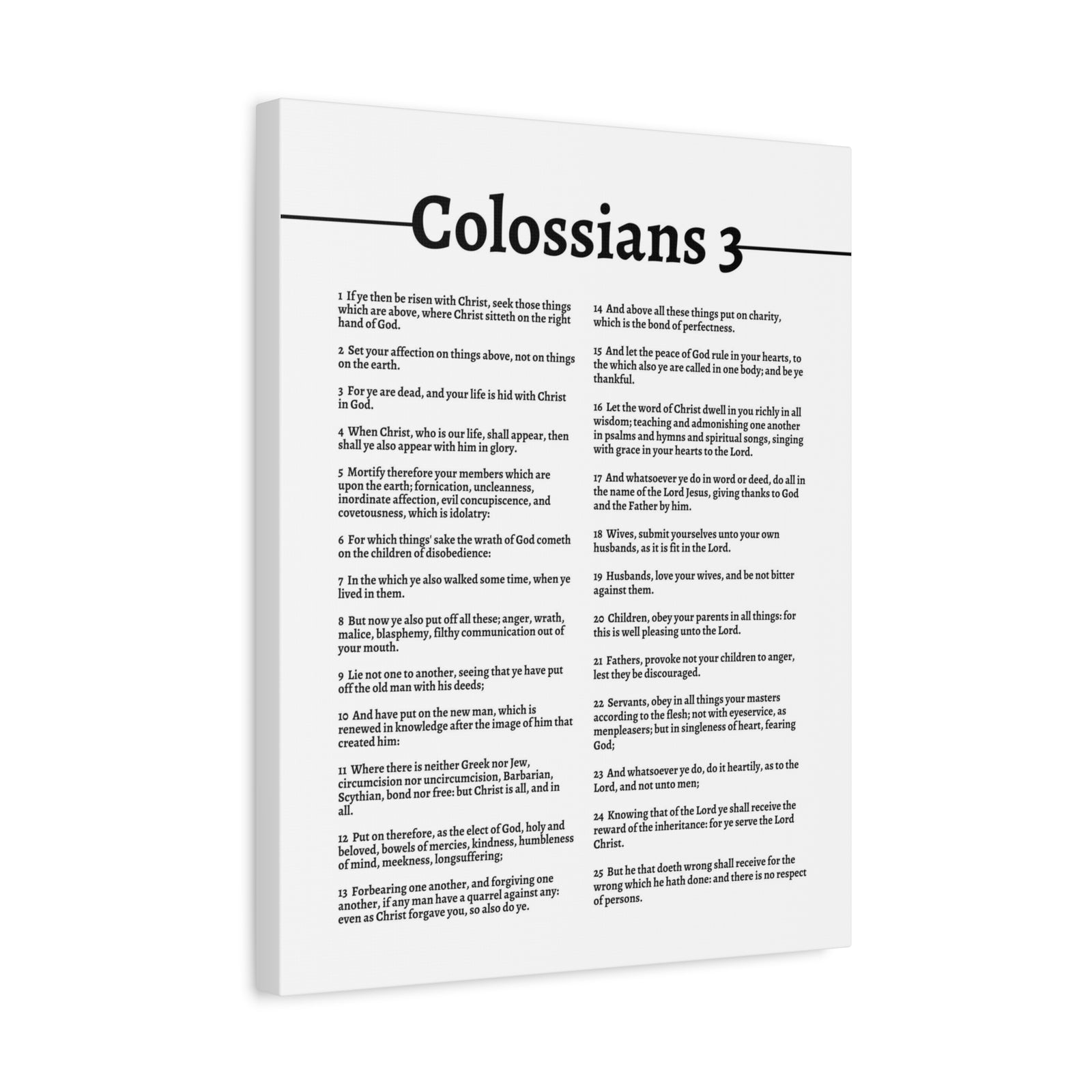 Scripture Walls Put On The New Self Colossians 3 White Bible Canvas Christian Wall Art Ready to Hang-Express Your Love Gifts
