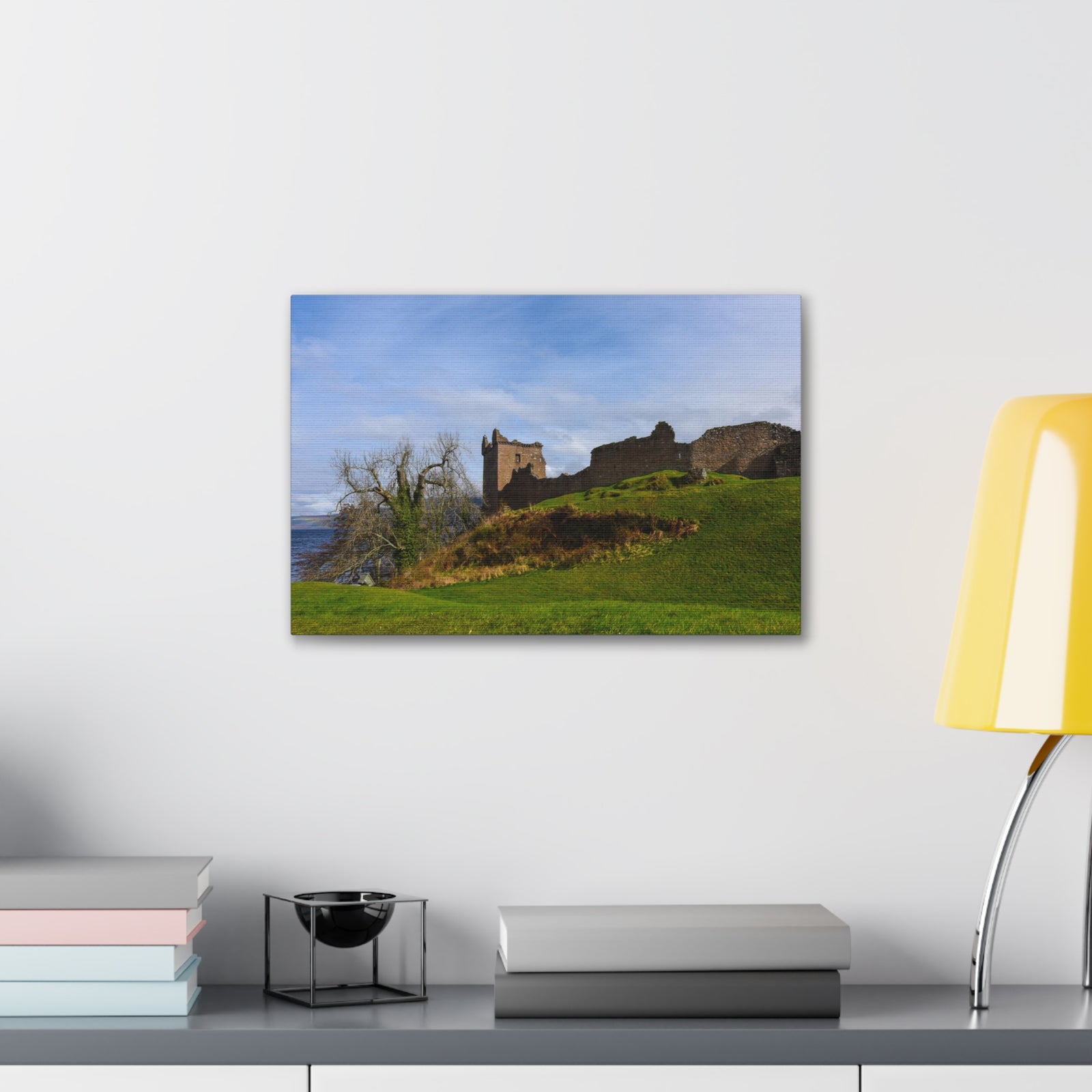 Ruins of Urquhart Scotland Nature Wilderness Photography Canvas Wall Art for Home Decor Ready-to-Hang-Express Your Love Gifts