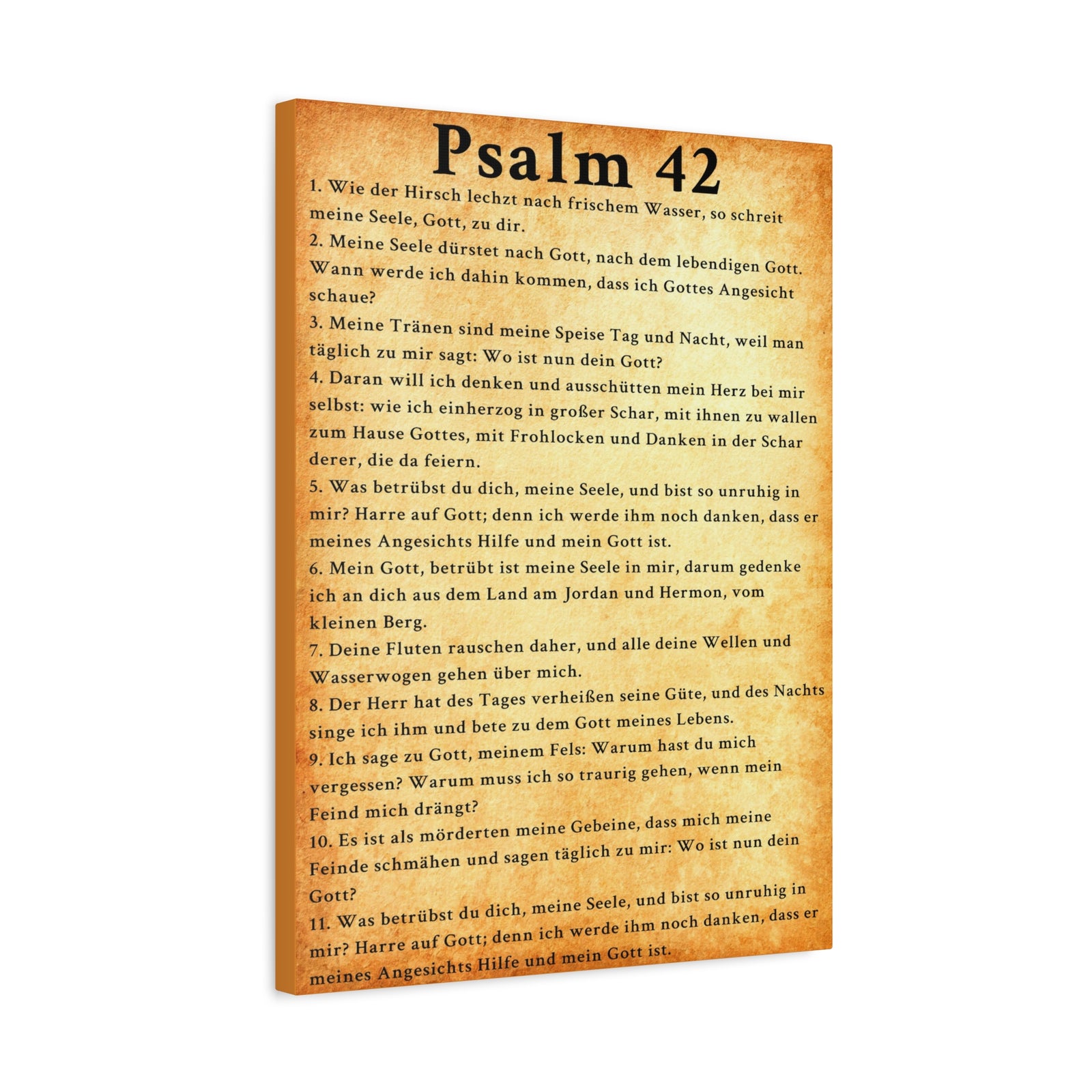 Scripture Walls Psalm 42 German Gold Bible Verse Canvas Christian Wall Art Ready to Hang Unframed-Express Your Love Gifts