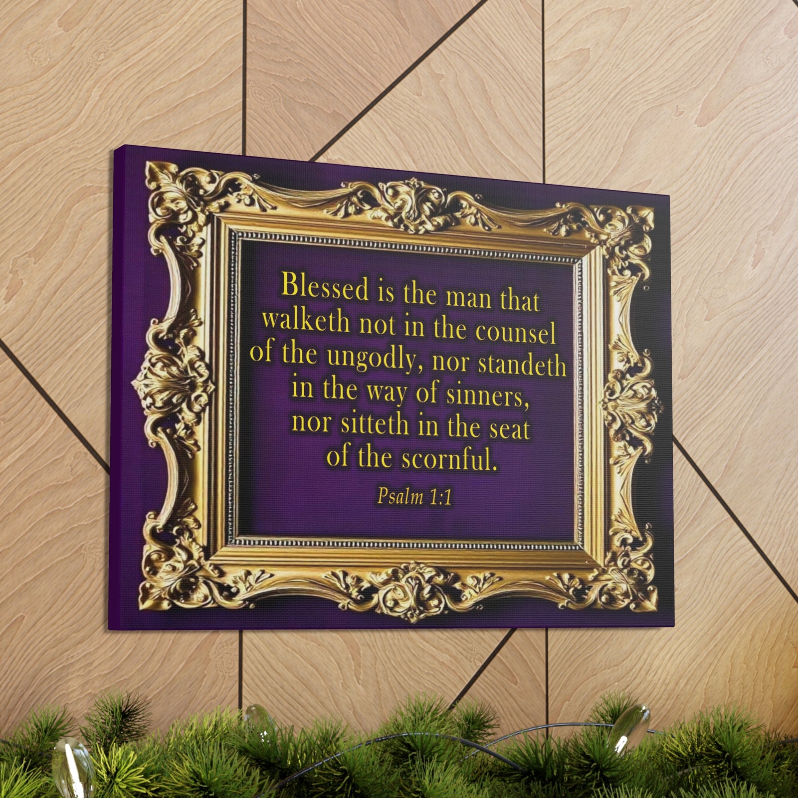 Scripture Walls Psalm 1:1 KJV Bible Verse Canvas Christian Wall Art Ready to Hang Unframed-Express Your Love Gifts