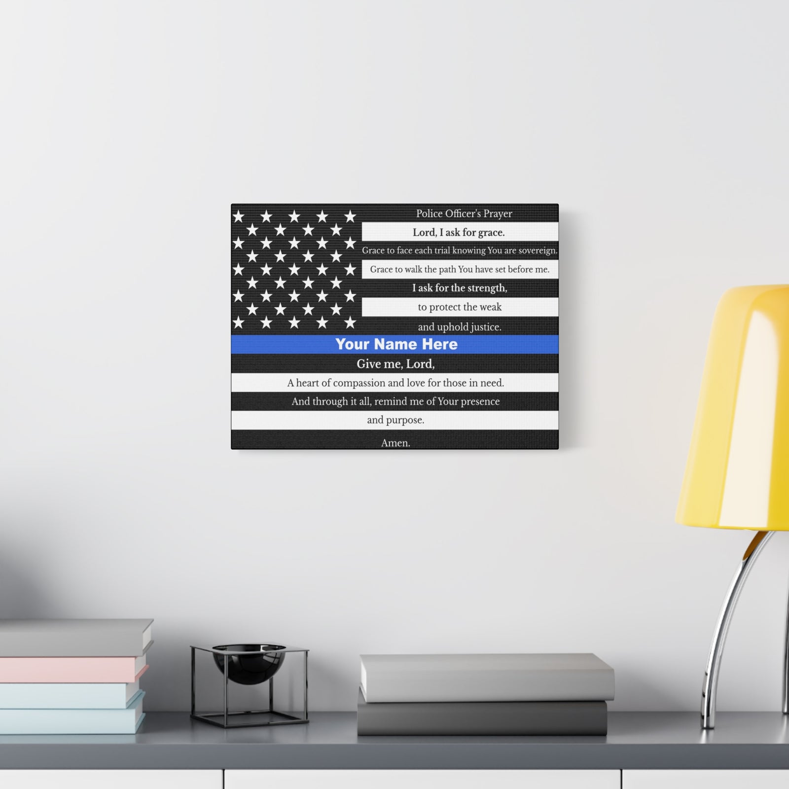 Scripture Walls Personalized Police Prayer Bible Canvas Christian Wall Art Ready to Hang Unframed-Express Your Love Gifts