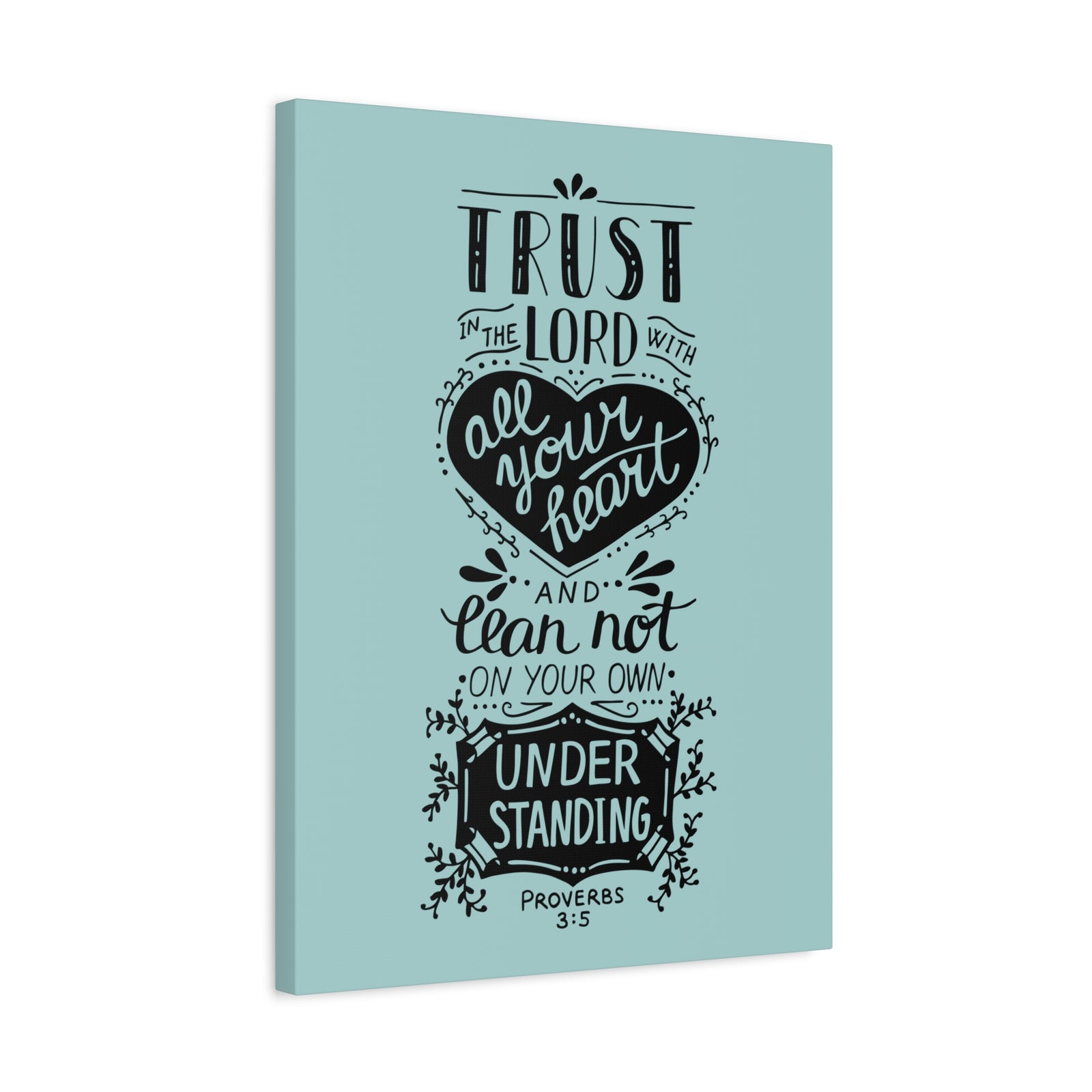 Scripture Canvas Trust In The Lord Proverbs 3:5 Christian Wall Art Bible Verse Print Ready To Hang-Express Your Love Gifts
