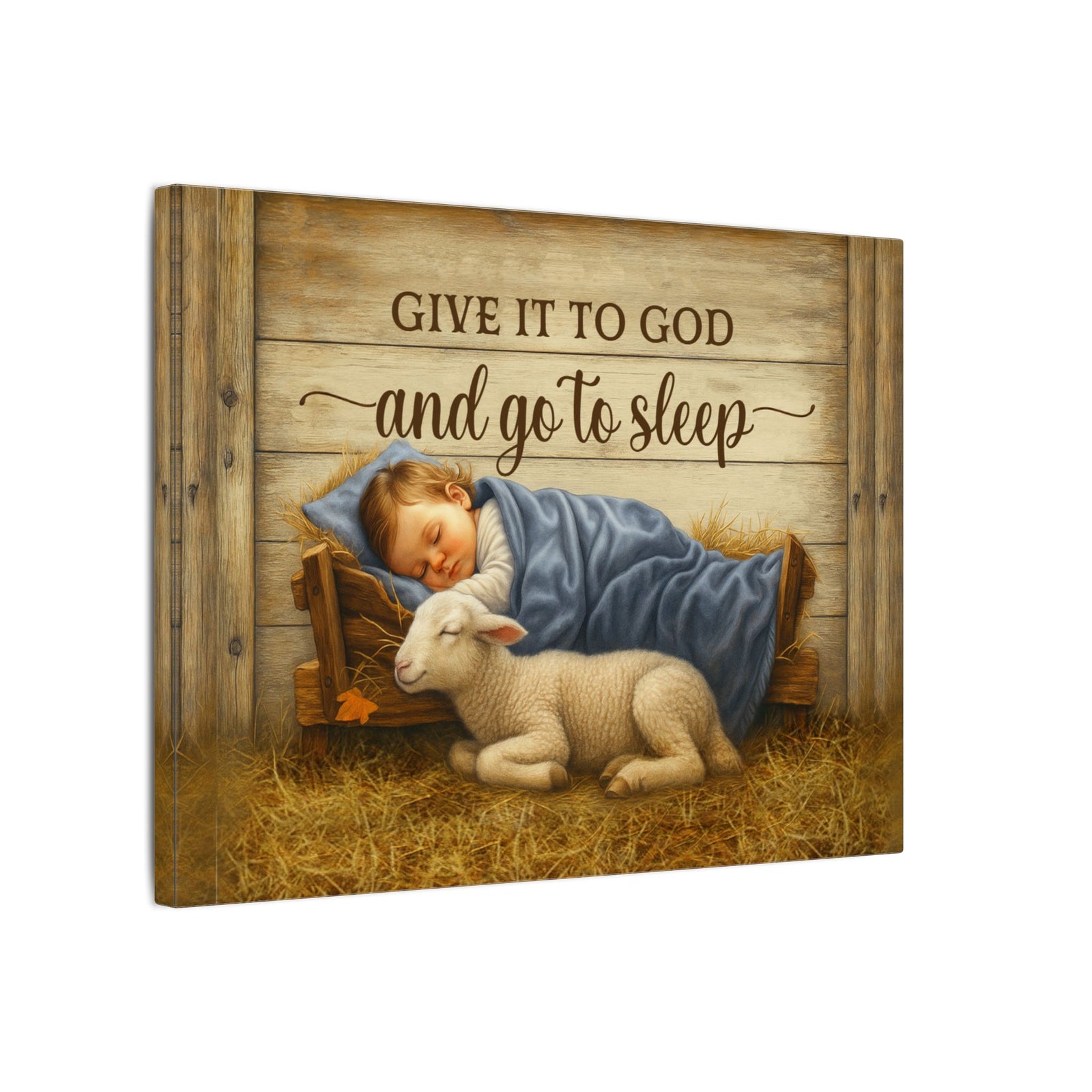 Scripture Walls Give it to God and go to Sleep Motivation Wall Decor for Home Office Gym Inspiring Success Quote Print Ready to Hang-Express Your Love Gifts