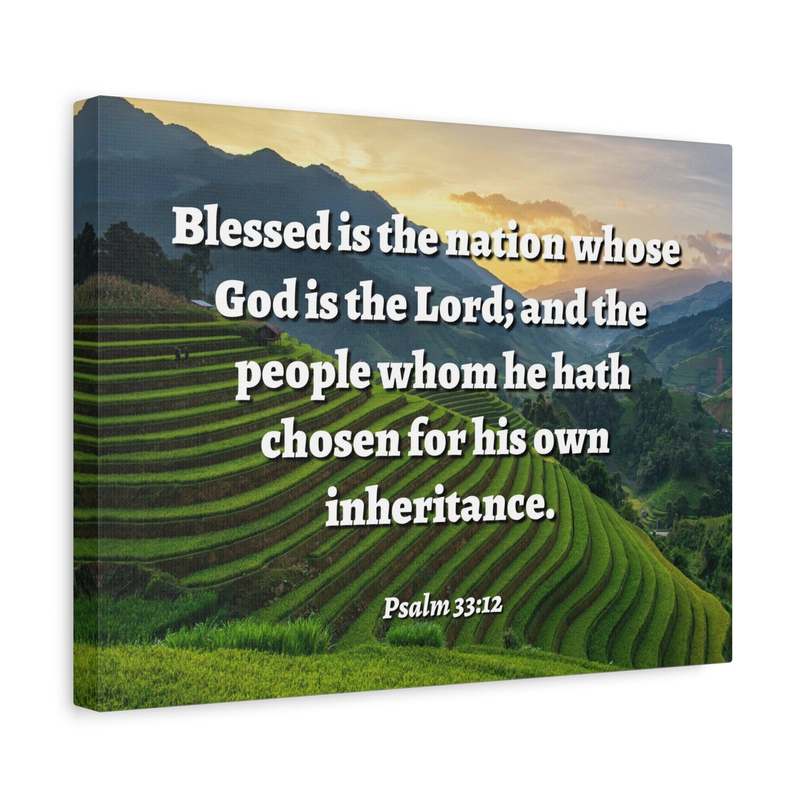 Scripture Walls Blessed Is The Nation Psalm 33:12 Bible Verse Canvas Christian Wall Art Ready to Hang-Express Your Love Gifts