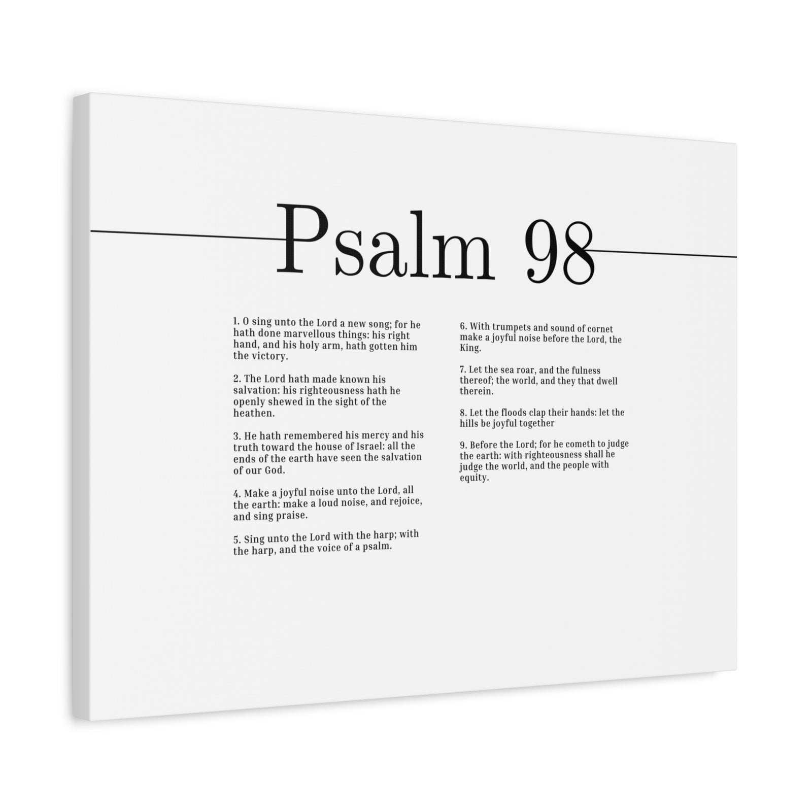 Scripture Canvas Shall He Judge The World Psalm 98 Christian Wall Art Bible Verse Print Ready to Hang-Express Your Love Gifts