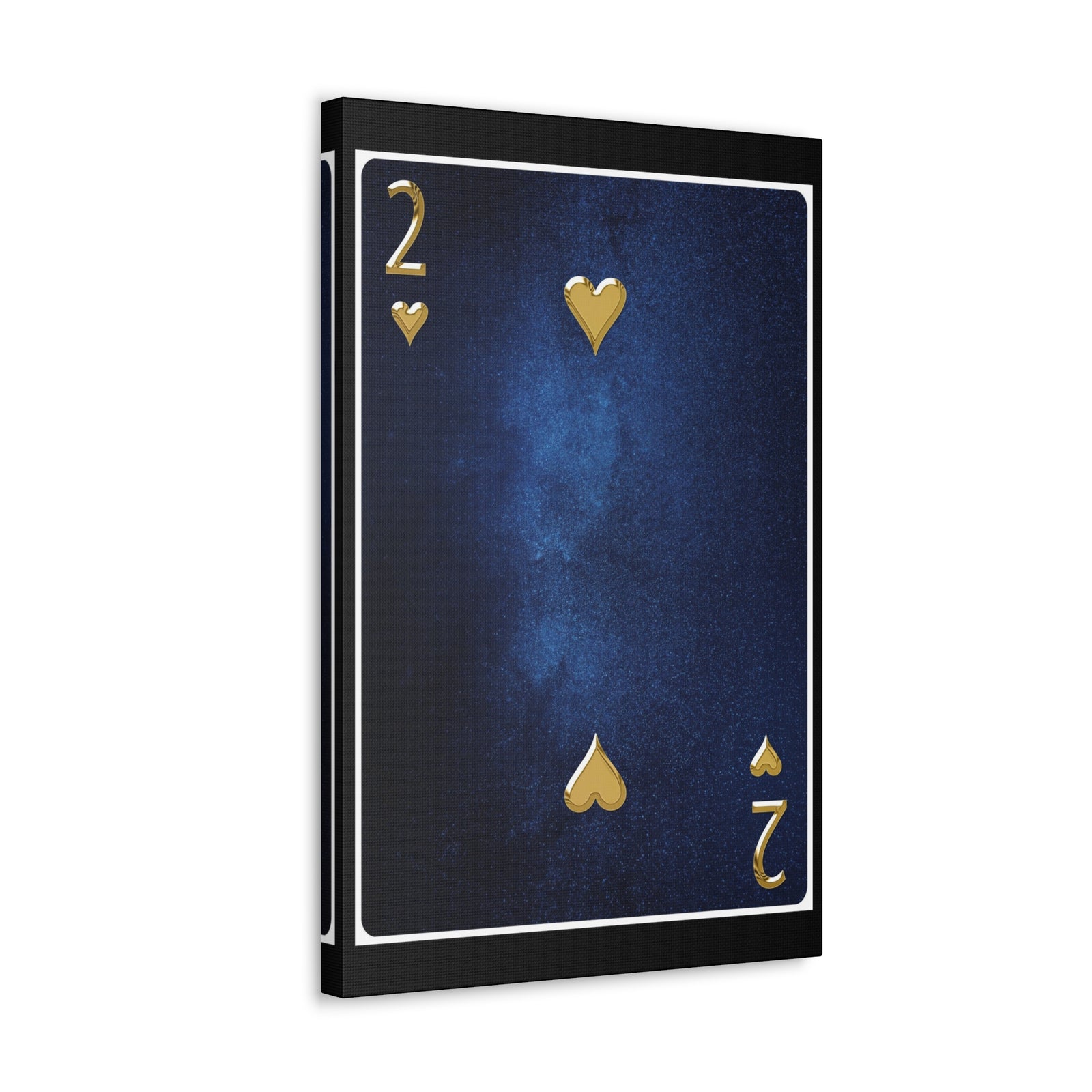 Two Of Hearts Space Background Playing Card Canvas Wall Art for Home Decor Ready-to-Hang-Express Your Love Gifts