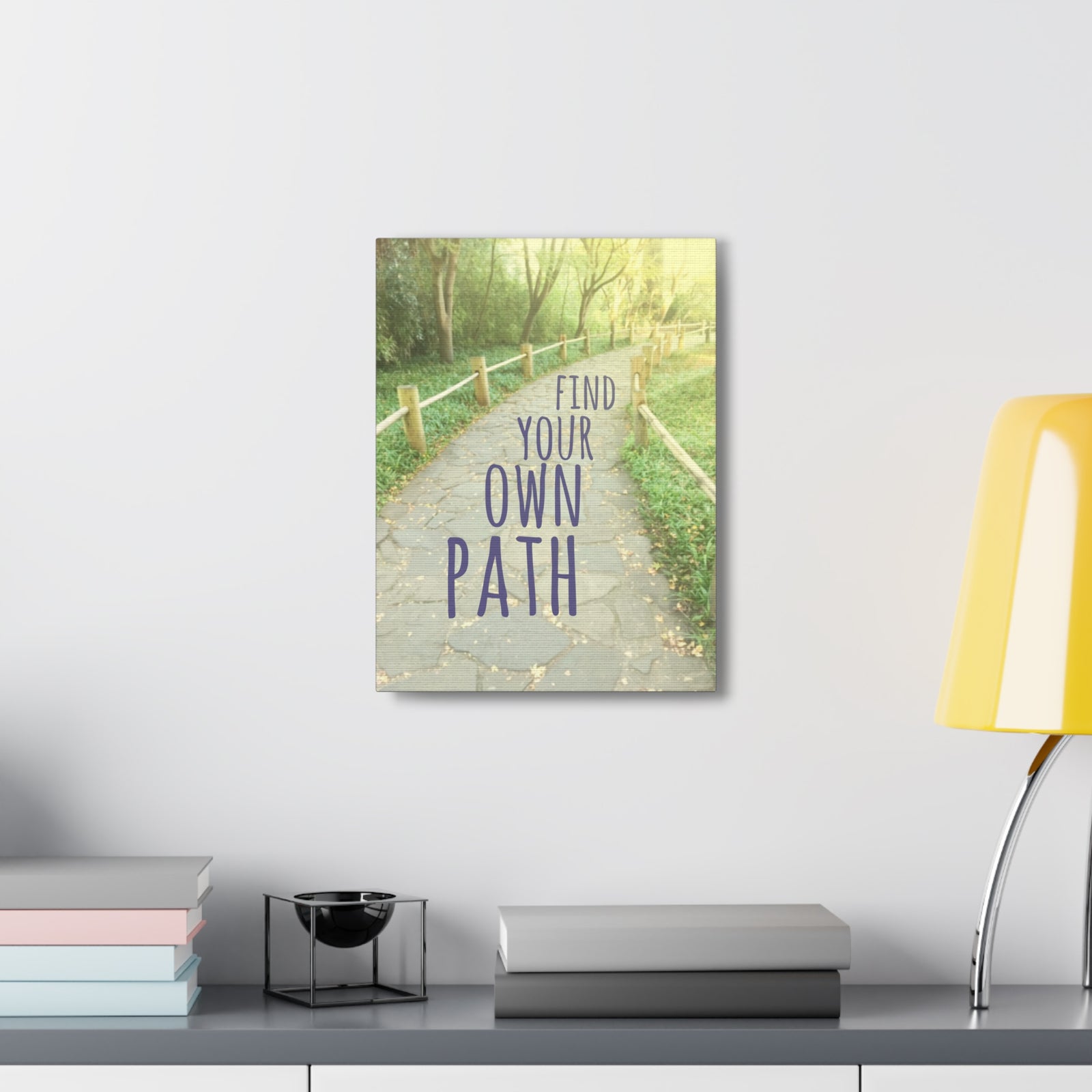 Inspirational Quote Canvas Find Your Own Path Motivational Print Ready to Hang Artwork-Express Your Love Gifts