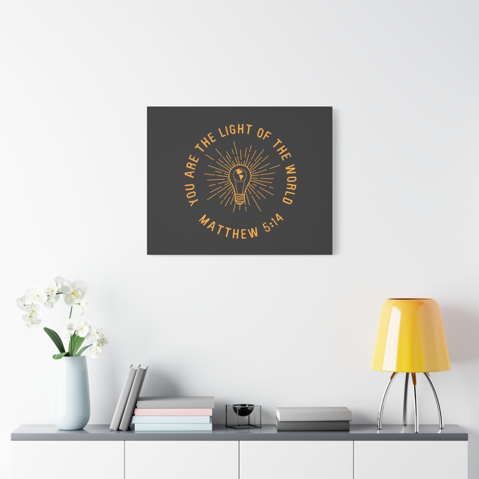 Scripture Canvas You Are The Light Matthew 5:14 Christian Wall Art Bible Verse Print Ready To Hang-Express Your Love Gifts