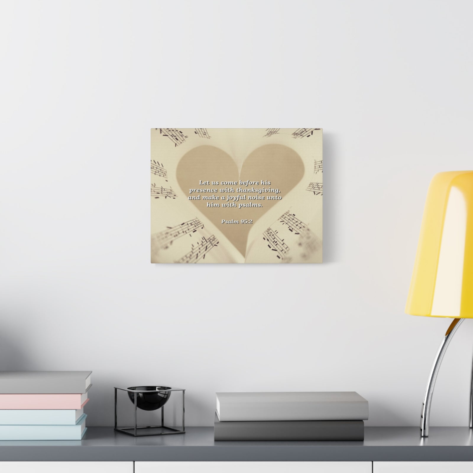 Scripture Canvas A Joyful Noise Psalm 95:2 Christian Wall Art Bible Verse Print Ready to Hang-Express Your Love Gifts