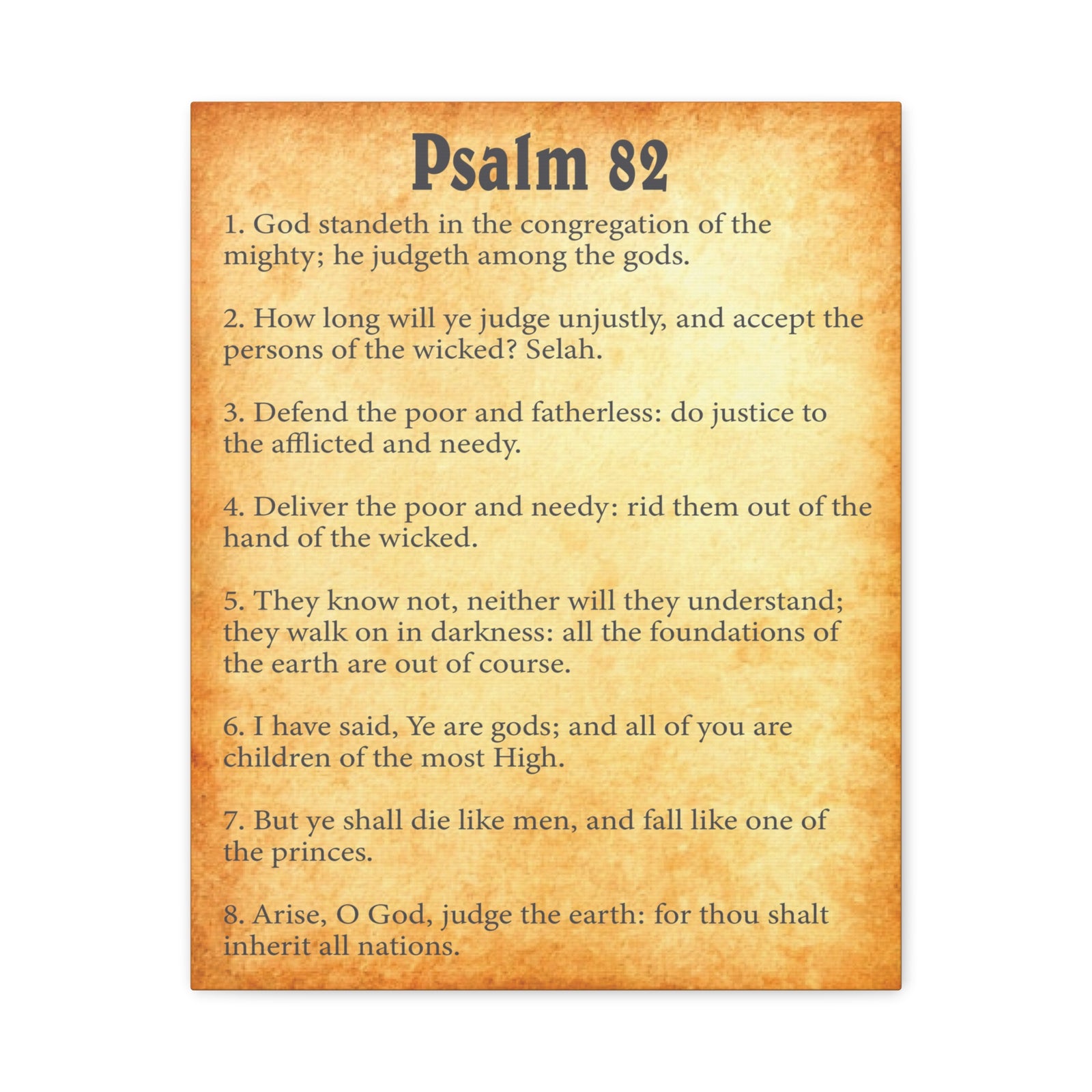 Scripture Walls Psalm 82 Gold Bible Chapter Canvas Christian Wall Art Ready to Hang-Express Your Love Gifts