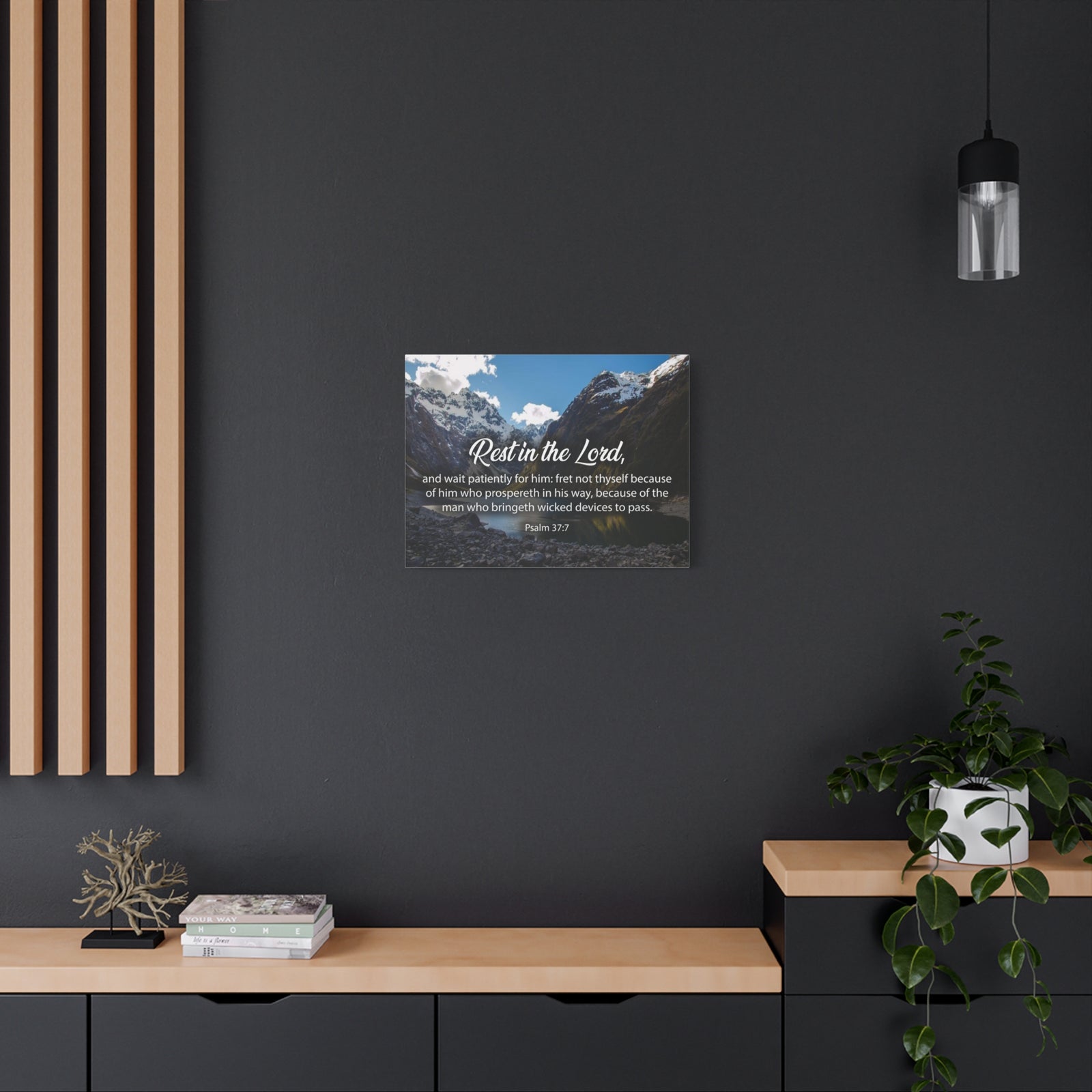 Bible Verse Canvas Rest in The Lord Psalm 37:7 Christian Home Decor Scripture Art-Express Your Love Gifts