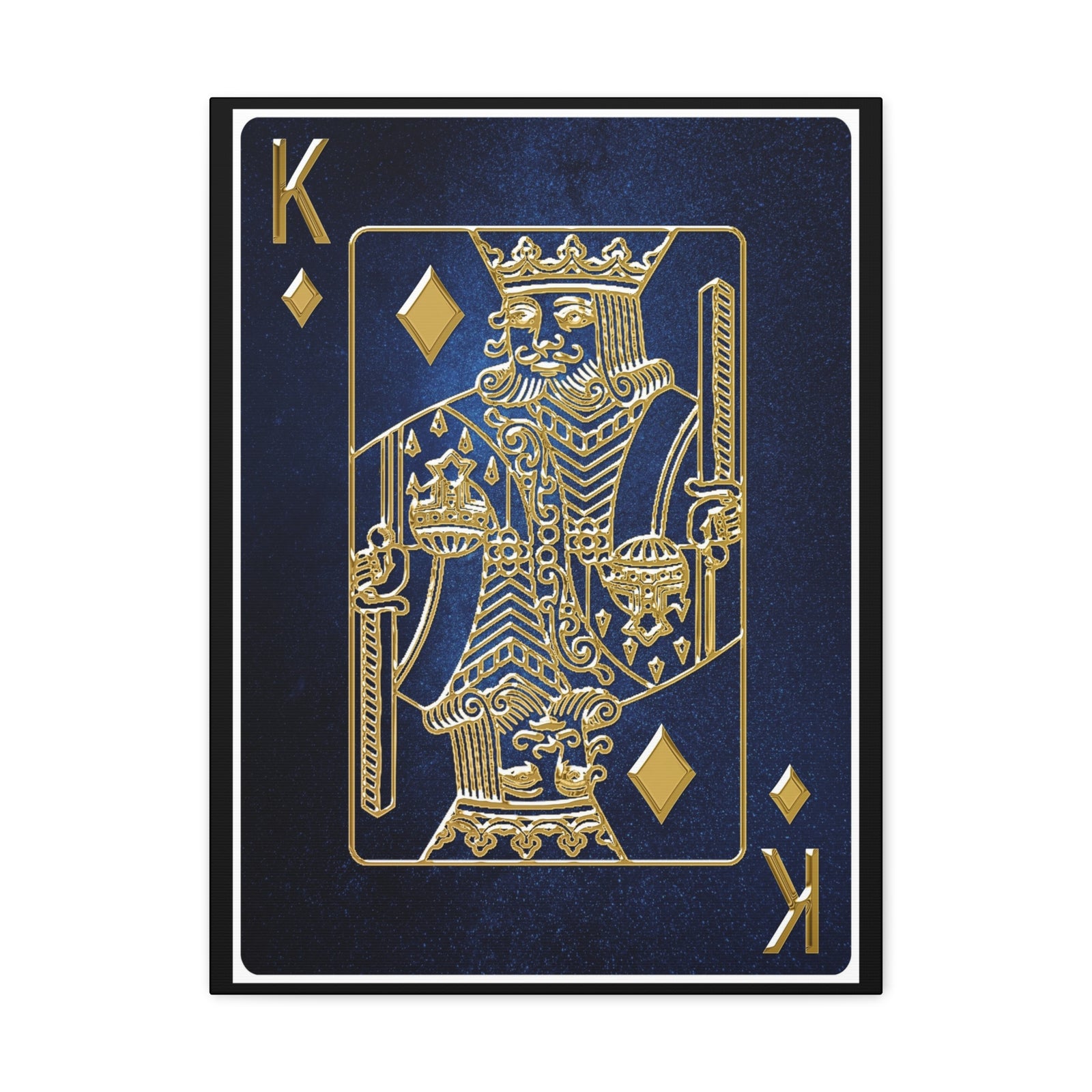 King Of Diamonds Space Background Playing Card Canvas Wall Art for Home Decor Ready-to-Hang-Express Your Love Gifts