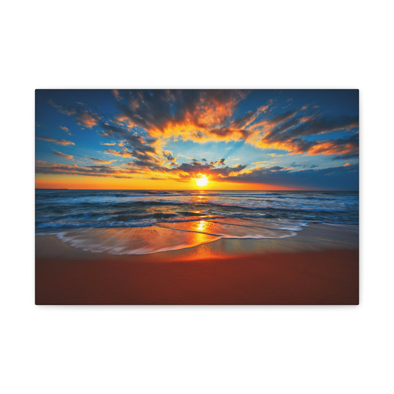 Sunrise On The Beach Ocean Canvas Wall Art for Home Decor Ready-to-Hang-Express Your Love Gifts