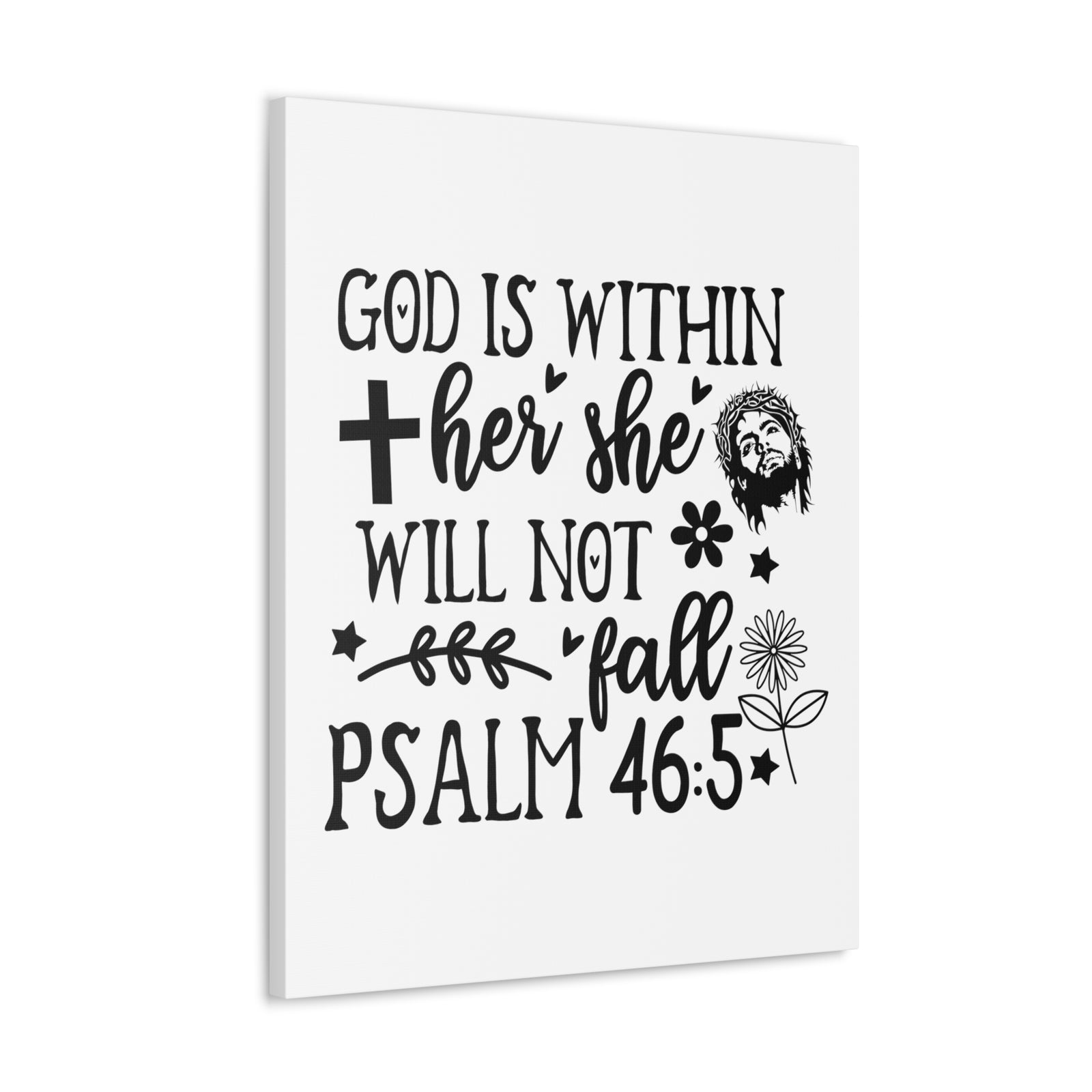 Scripture Walls Psalm 46:5 God is Within Her Bible Verse Canvas Christian Wall Art Ready to Hang Unframed-Express Your Love Gifts
