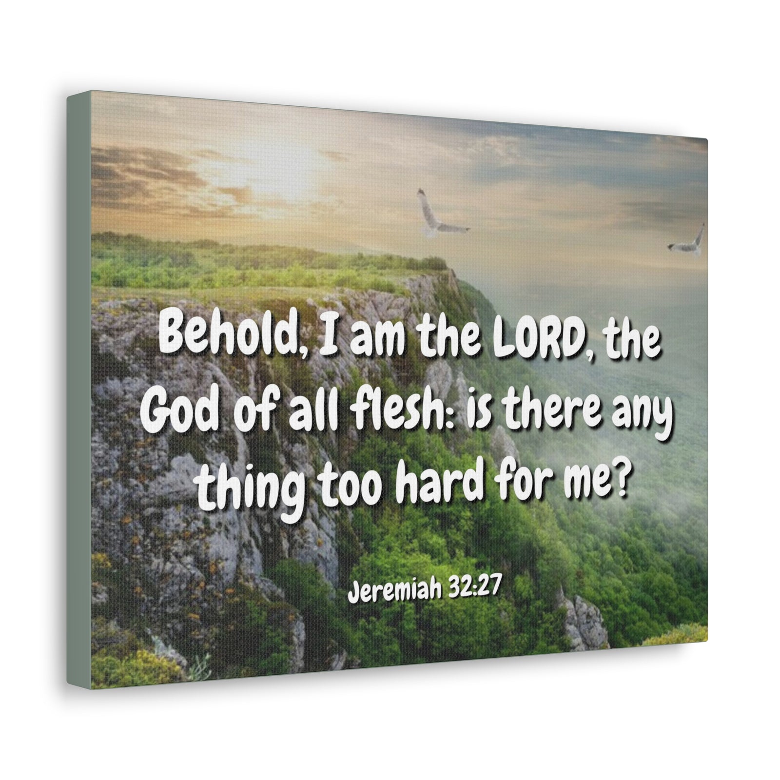 Scripture Canvas The Lord Jeremiah 32:27 Christian Wall Art Bible Verse Print Ready to Hang-Express Your Love Gifts