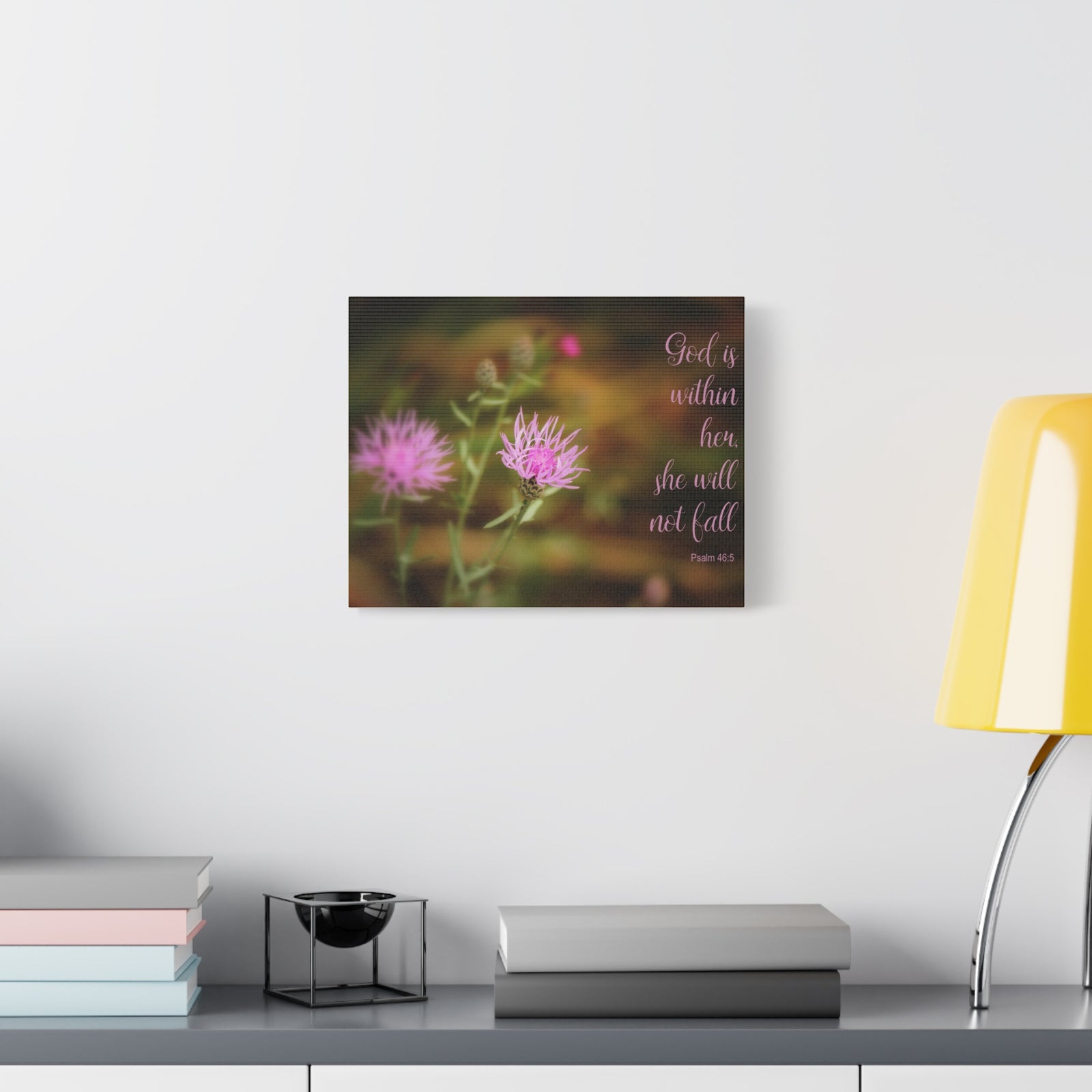 Scripture Canvas Within Her Psalm 46:5 Christian Wall Art Bible Verse Print Ready to Hang-Express Your Love Gifts
