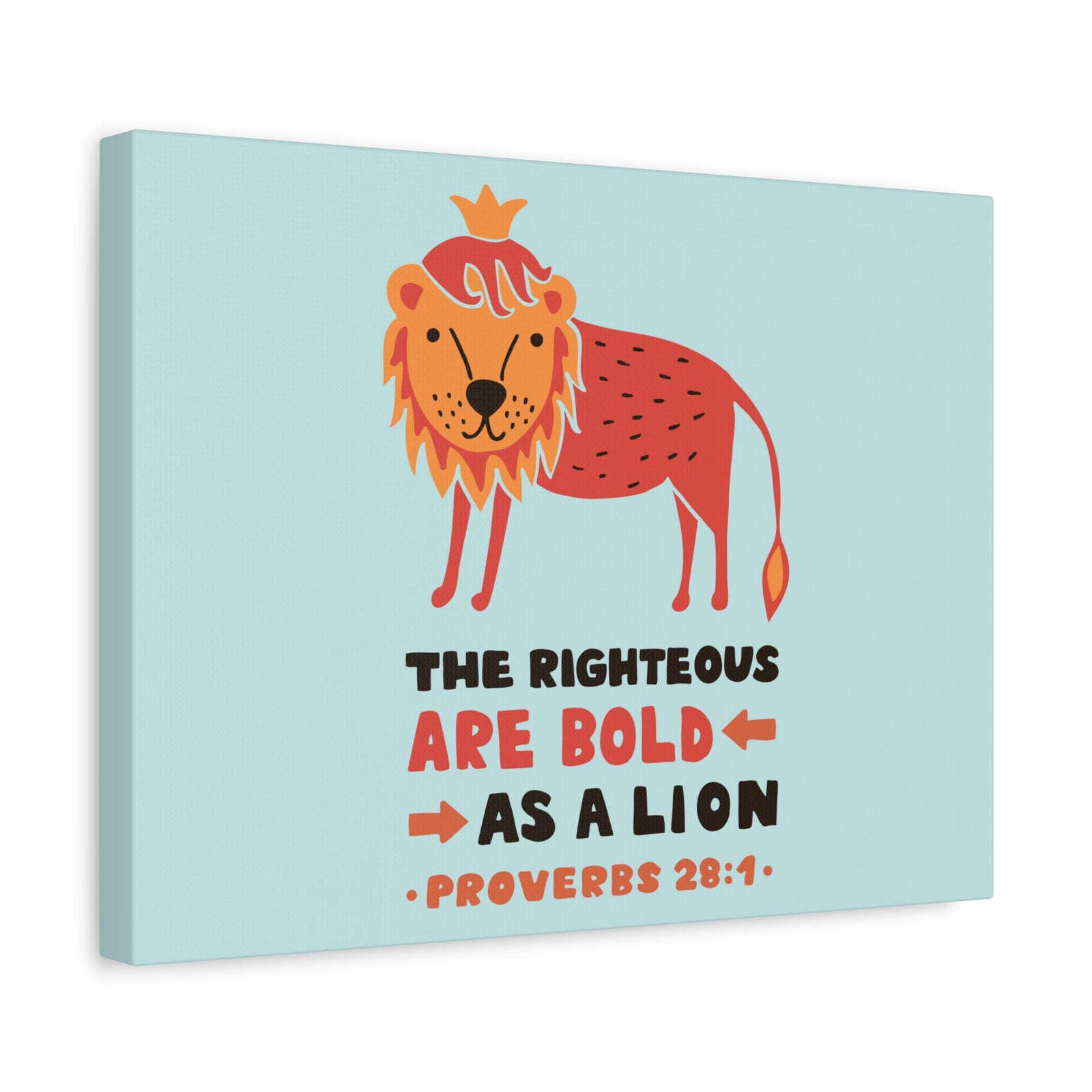 Scripture Canvas The Righteous Are Bold Proverbs 28:1 Christian Wall Art Bible Verse Print Ready To Hang-Express Your Love Gifts