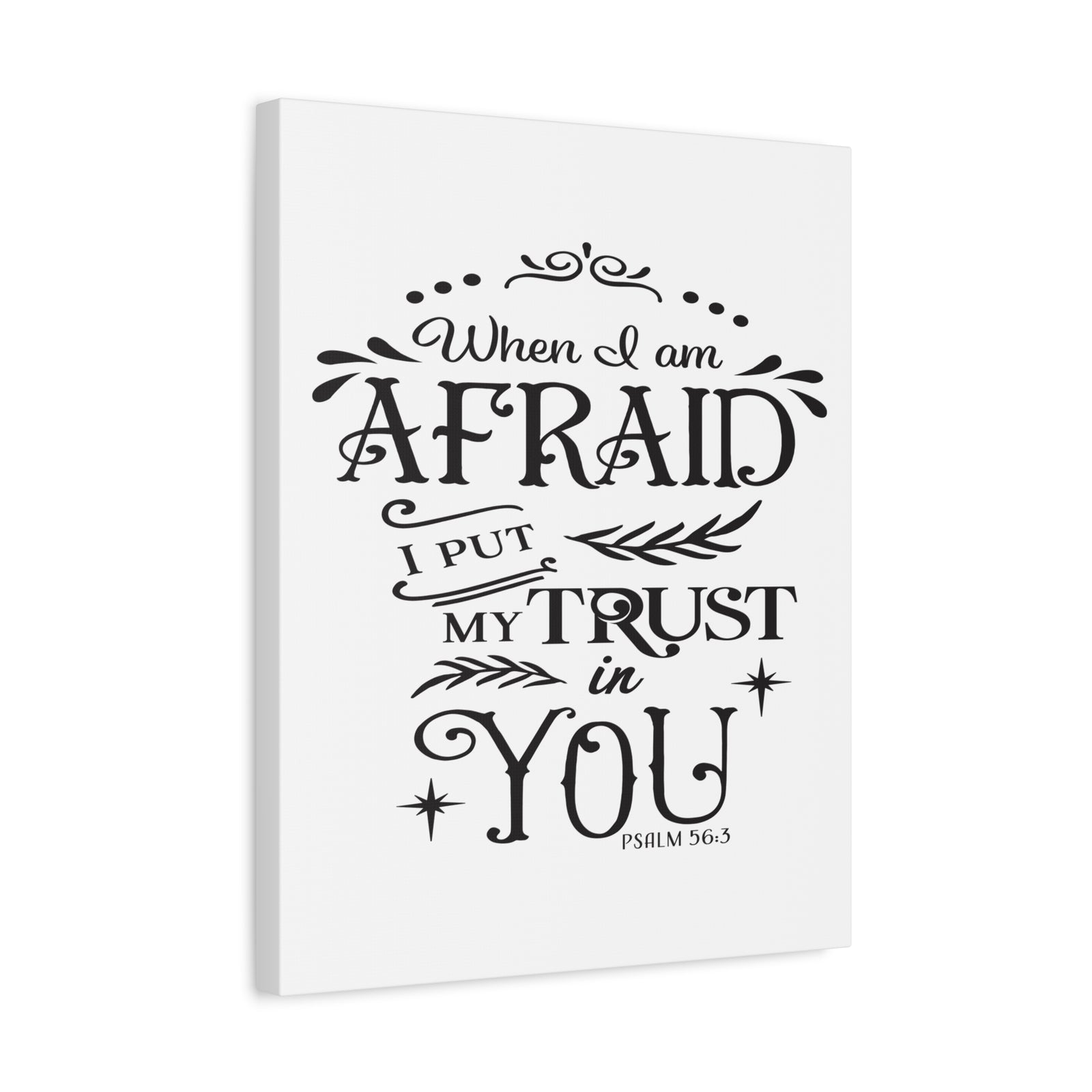 Scripture Canvas Trust In You Psalm 56:3 Christian Wall Art Bible Verse Print Ready to Hang-Express Your Love Gifts