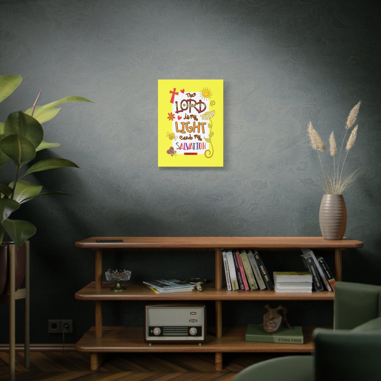 Scripture Walls Lord Is My Light Psalm 27:1 Bible Verse Canvas Christian Wall Art Ready to Hang-Express Your Love Gifts