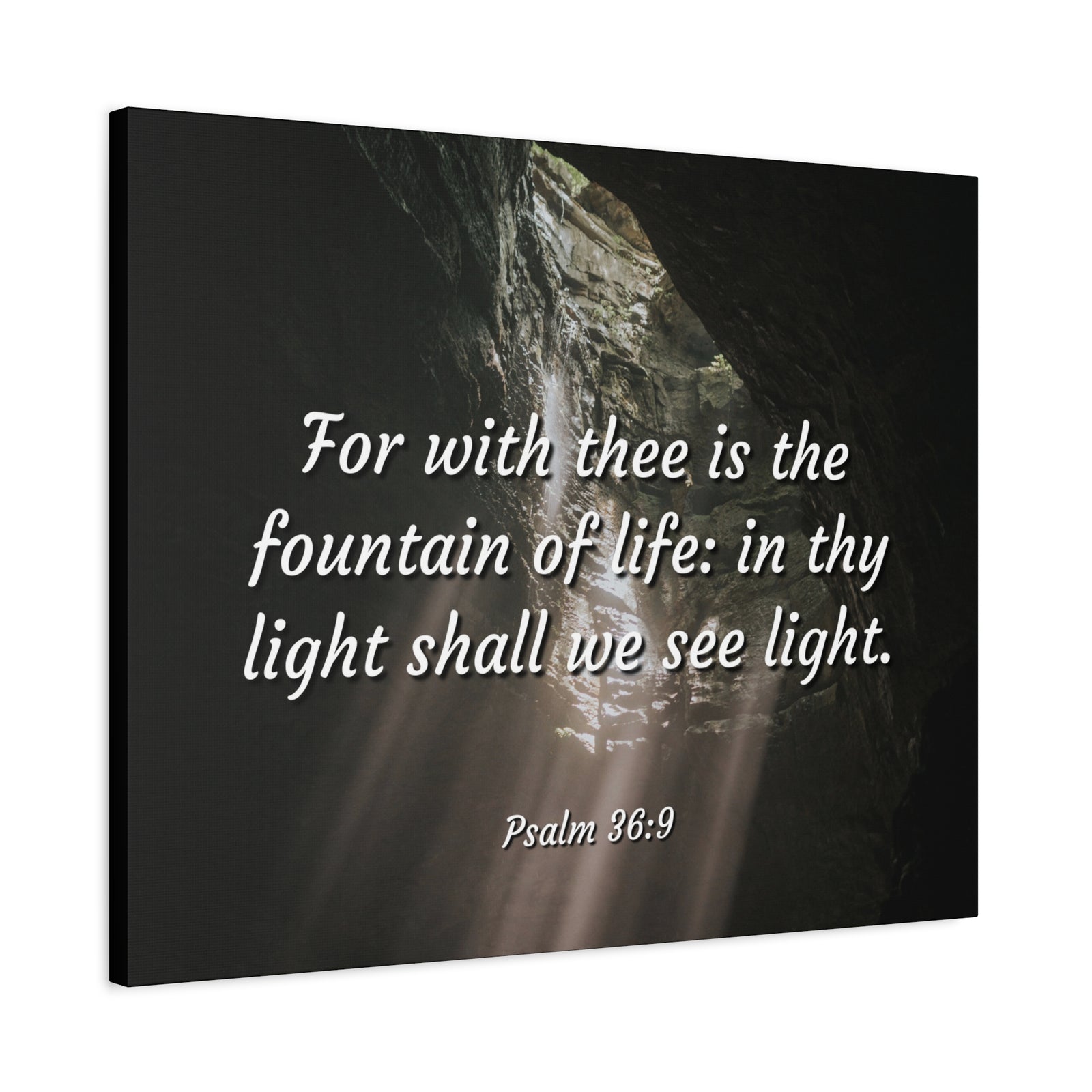 Scripture Canvas Fountain Of Life Psalms 36:9 Christian Wall Art Bible Verse Print Ready to Hang-Express Your Love Gifts
