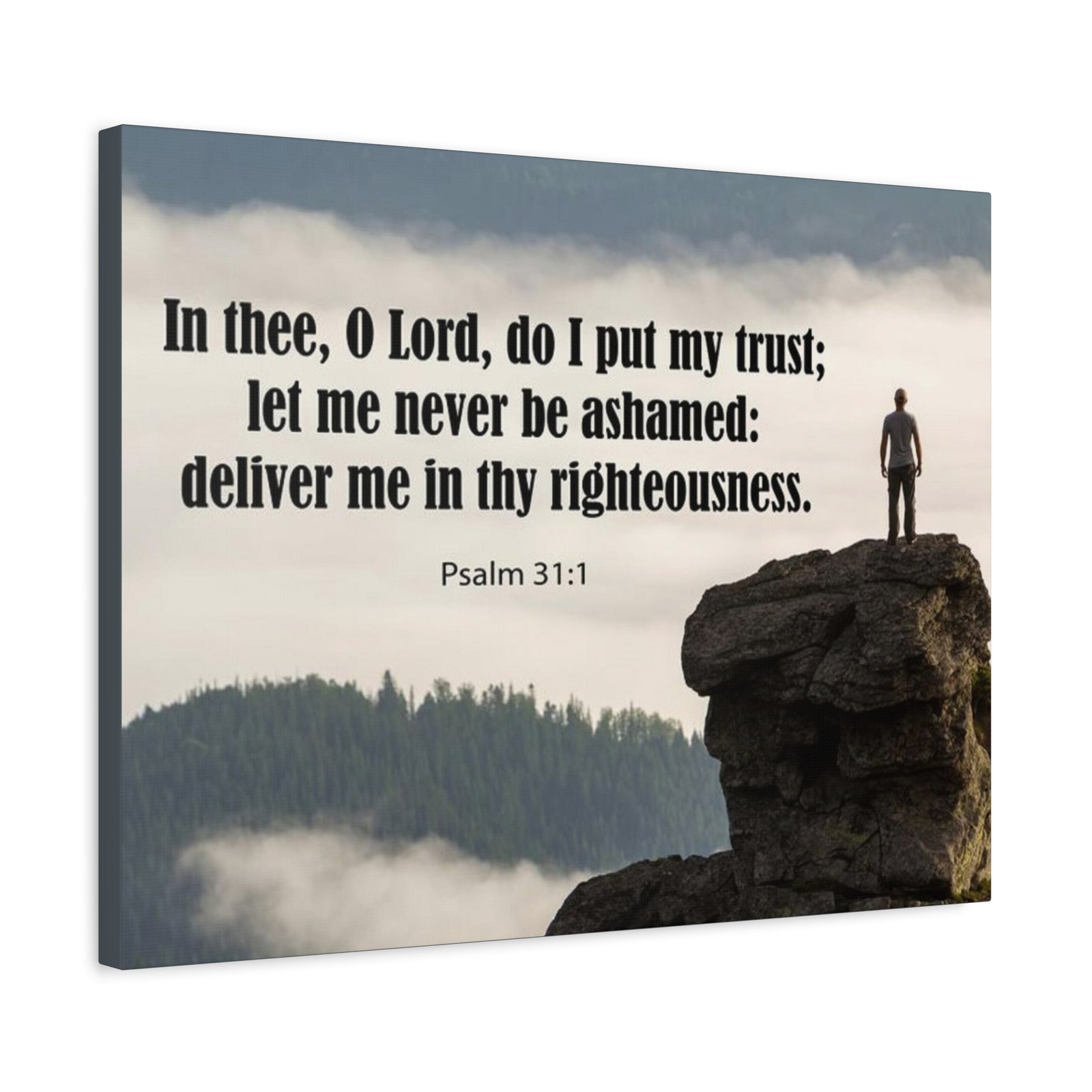 Scripture Canvas Never Be Ashamed Psalm 31:1 Christian Wall Art Bible Verse Print Ready to Hang-Express Your Love Gifts