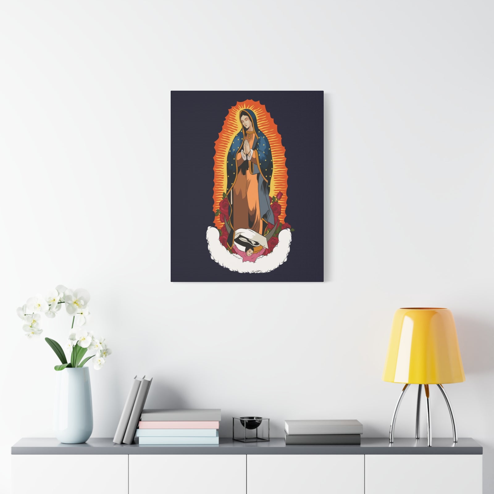 Our Lady of Guadalupe (Spanish: Nuestra Señora de Guadalupe ) Printed On Ready To Hang Stretched Canvas Wall Art-Express Your Love Gifts