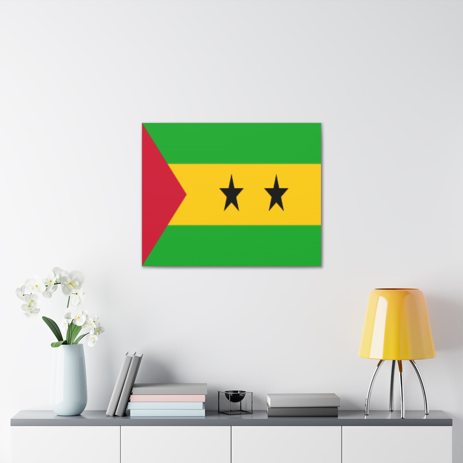 Sao Tome and Principe Country Flag Canvas Vibrant Wall Art Unframed Home Decor-Express Your Love Gifts