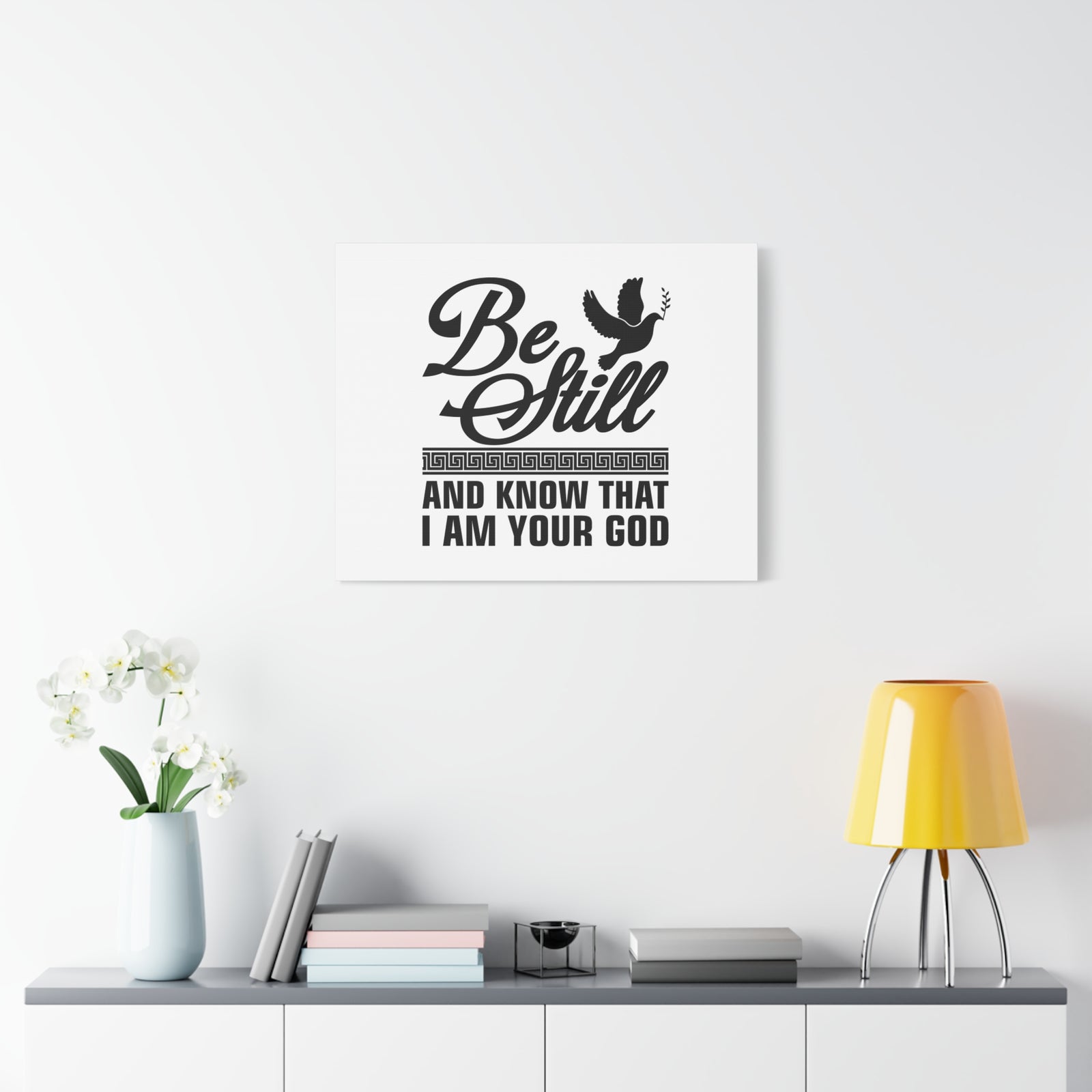 Scripture Canvas Be Still And Know That I Am Your God Psalm 46:10 Christian Wall Art Bible Verse Print Ready to Hang-Express Your Love Gifts