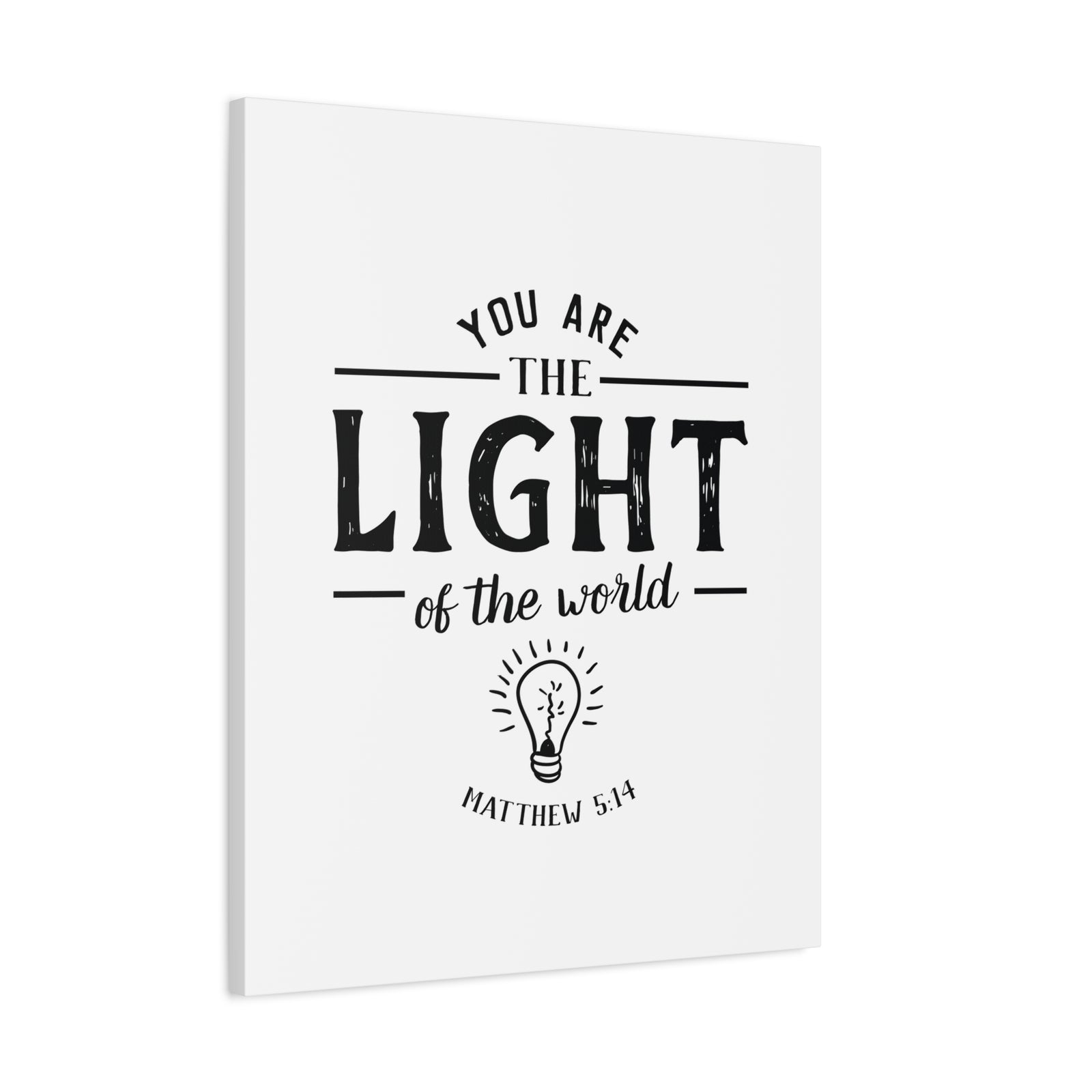 Scripture Canvas You Are The Light Matthew 5:14 Christian Wall Art Bible Verse Print Ready To Hang-Express Your Love Gifts