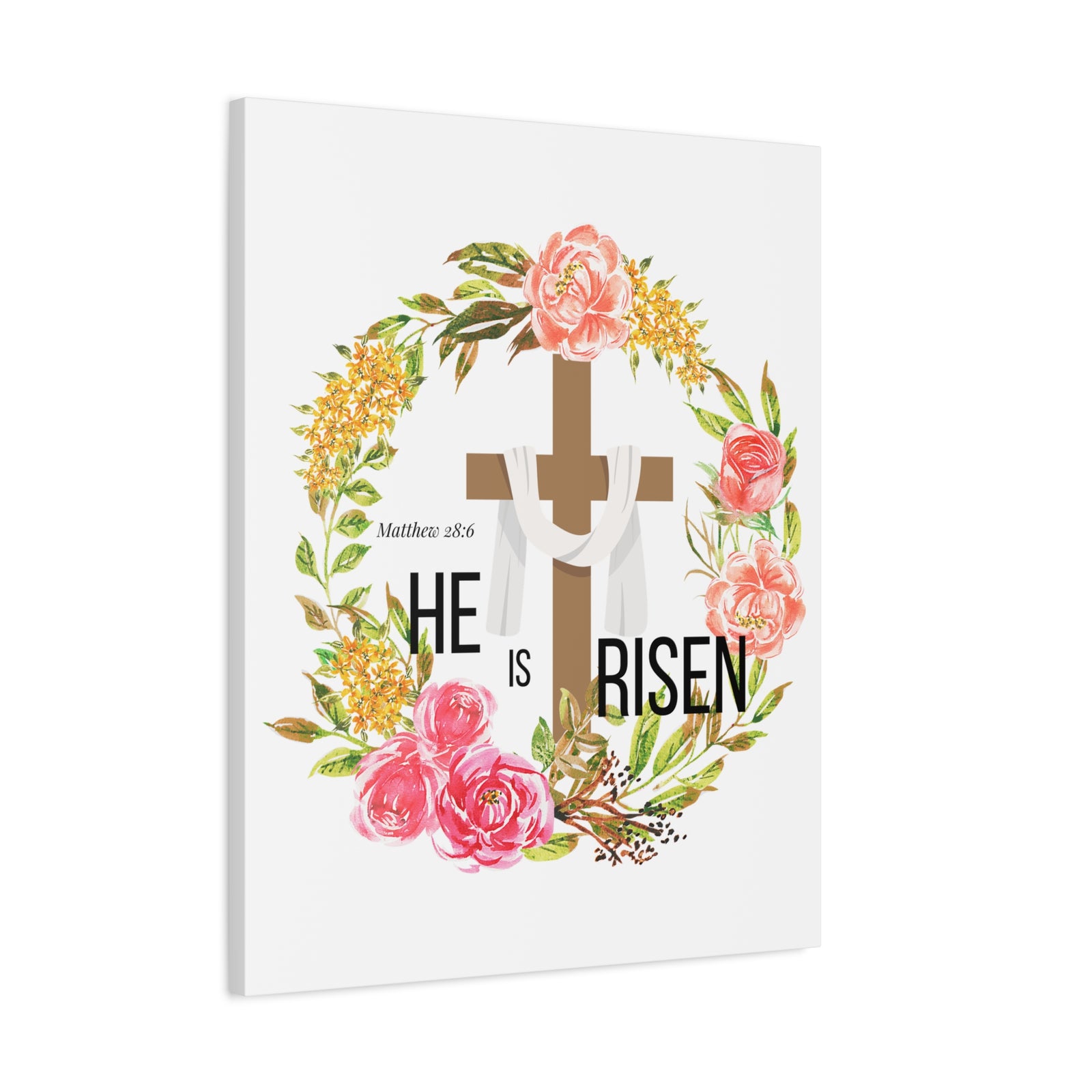 Scripture Walls Matthew 28:6 He Is Risen Bible Verse Canvas Christian Wall Art Ready to Hang Unframed-Express Your Love Gifts