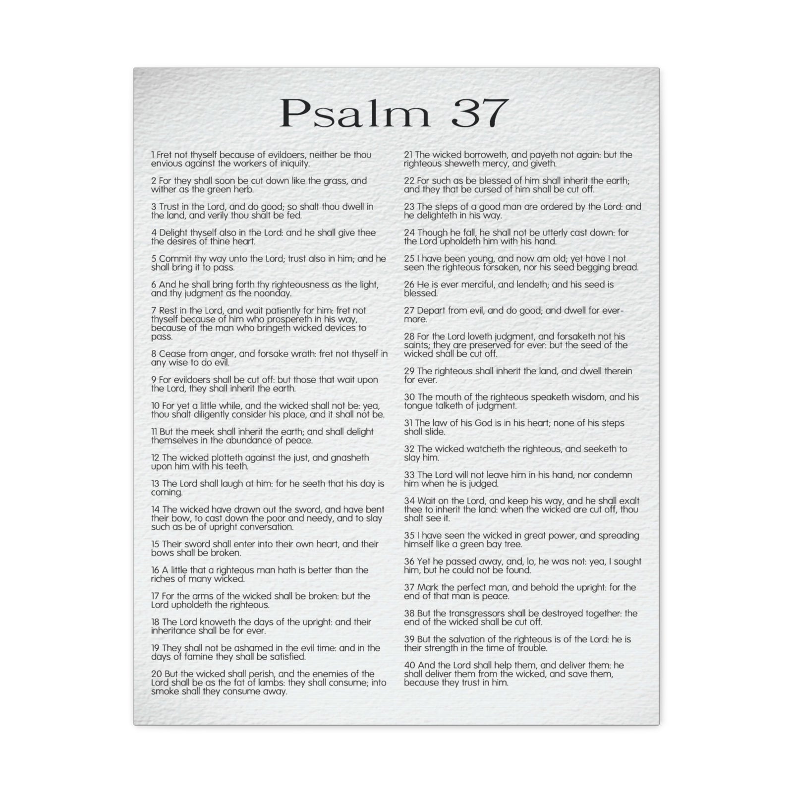 Scripture Canvas Delighting in His Righteousness Psalm 37 Christian Wall Art Bible Verse Print Ready to Hang-Express Your Love Gifts