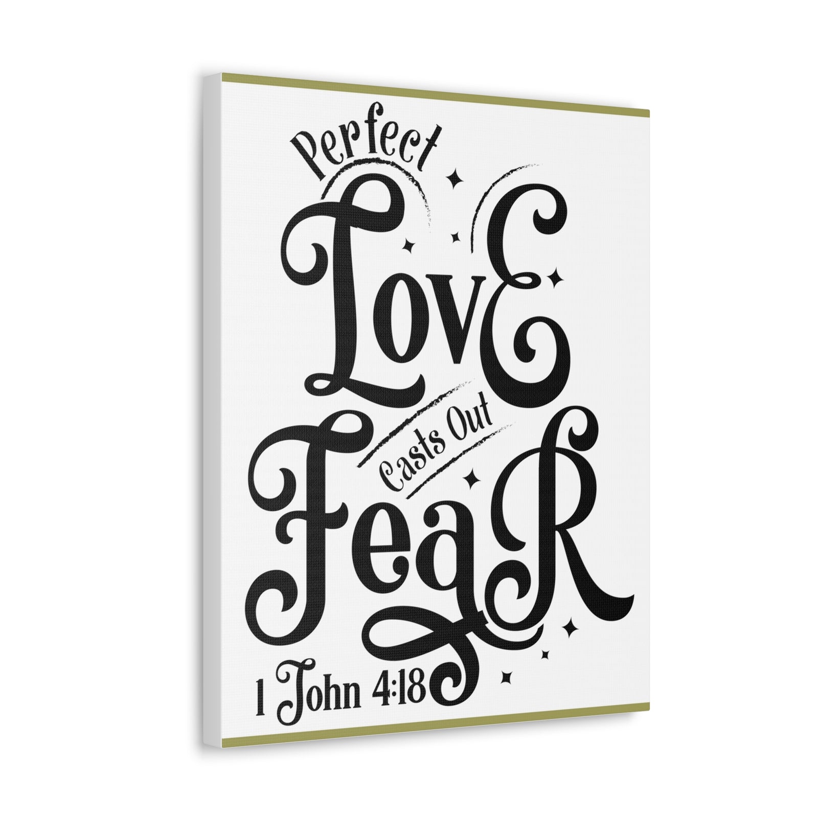 Scripture Walls Perfect Love Casts Out Fear 1 John 4:18 Bible Verse Canvas Christian Wall Art Ready To Hang-Express Your Love Gifts