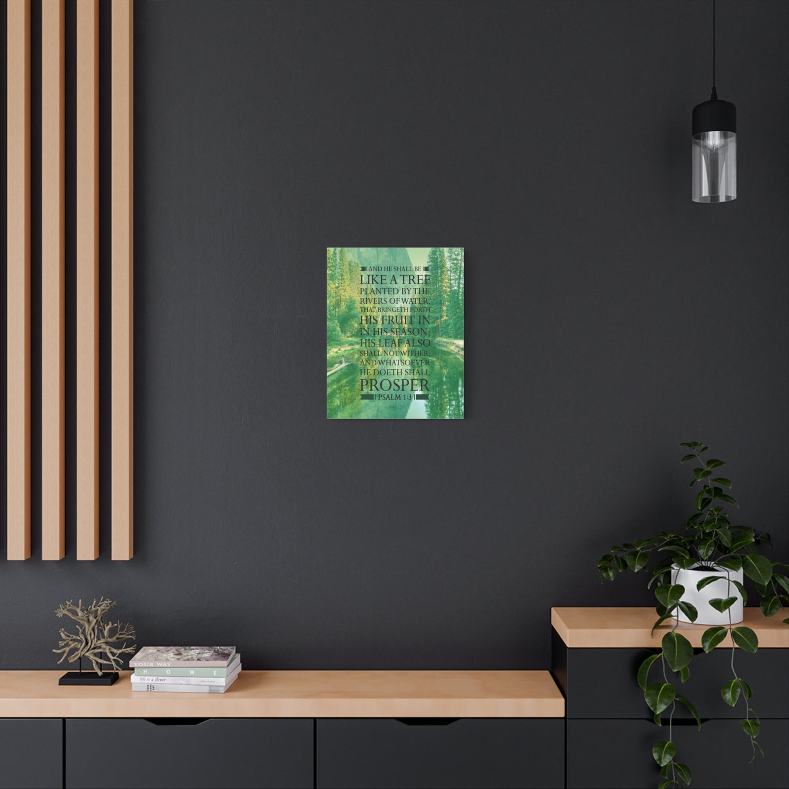 Scripture Canvas Like a Tree Psalm 1:3 Christian Wall Art Bible Verse Print Ready to Hang-Express Your Love Gifts