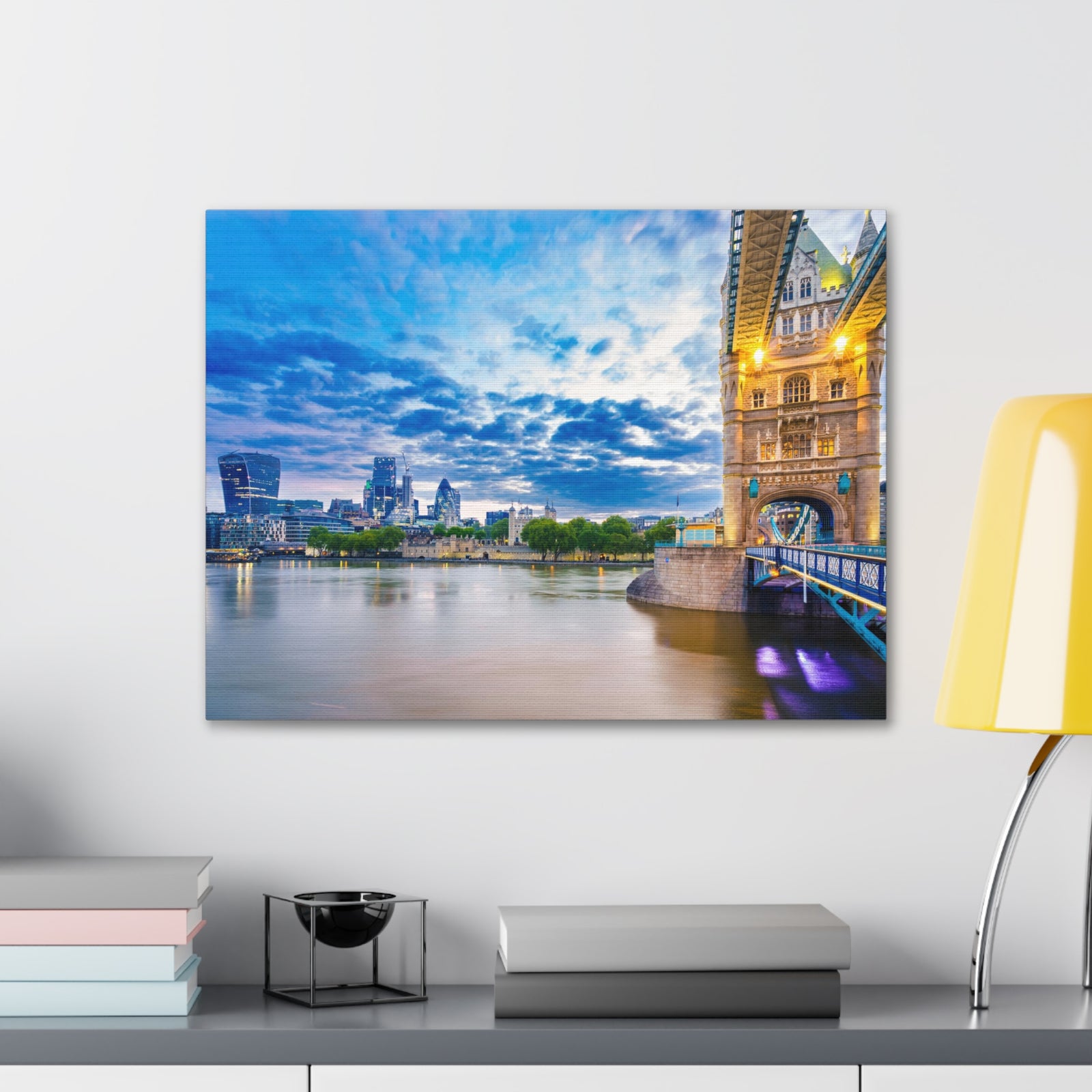 London Daytime Skyline Canvas Artwork High-Quality Breathtaking Stunning Cityscape for Home Decor Ready to Hang-Express Your Love Gifts