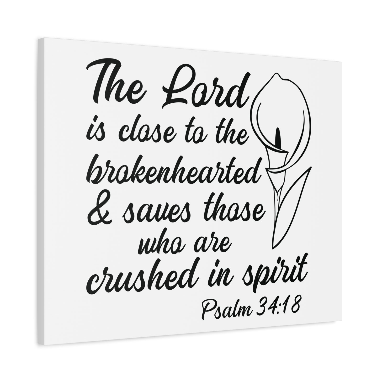 Scripture Canvas Saves Those Who Psalm 34:18 Christian Wall Art Bible Verse Print Ready to Hang-Express Your Love Gifts